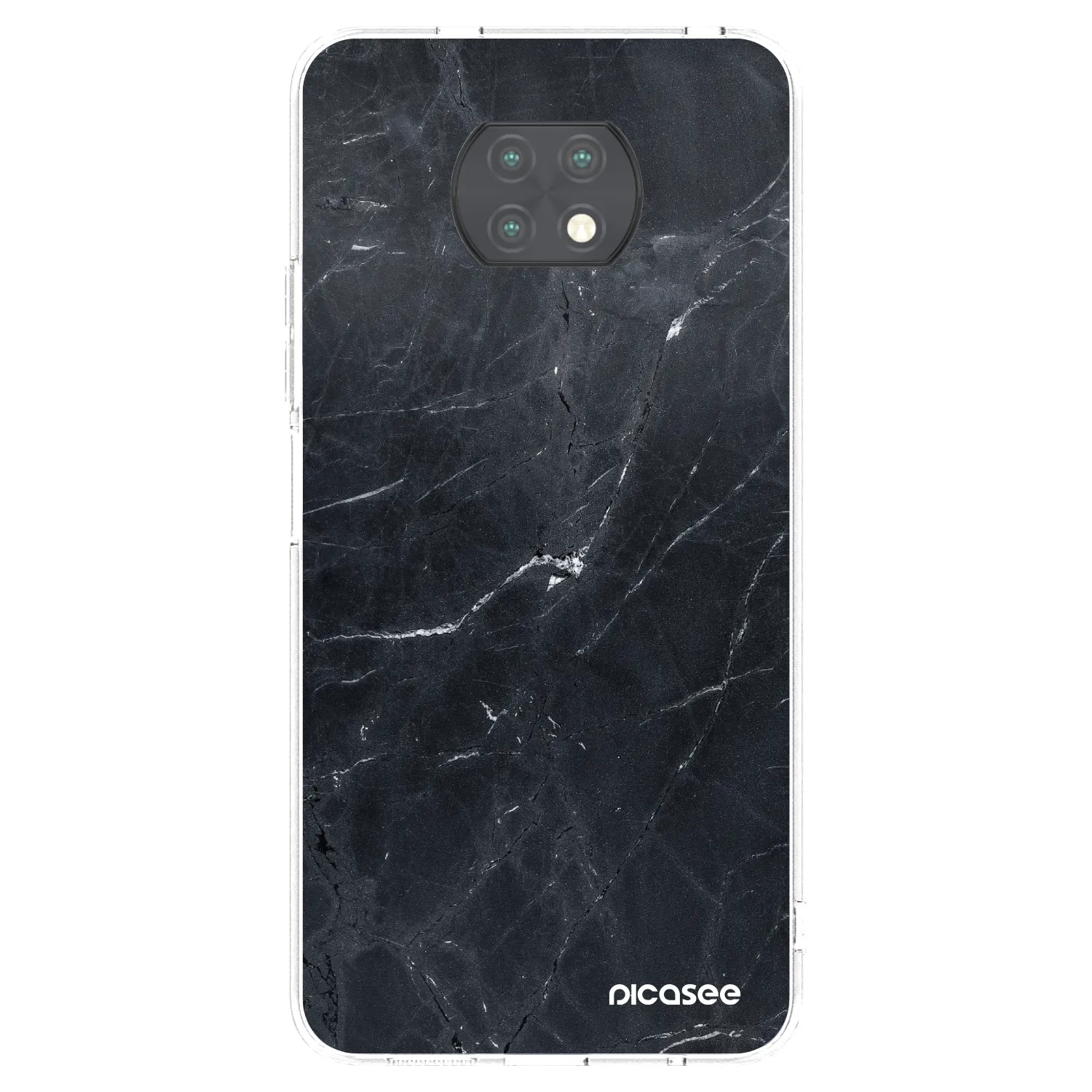 Picasee Xiaomi Redmi Note 9T Hülle - Transparentes Silikon - Black marble