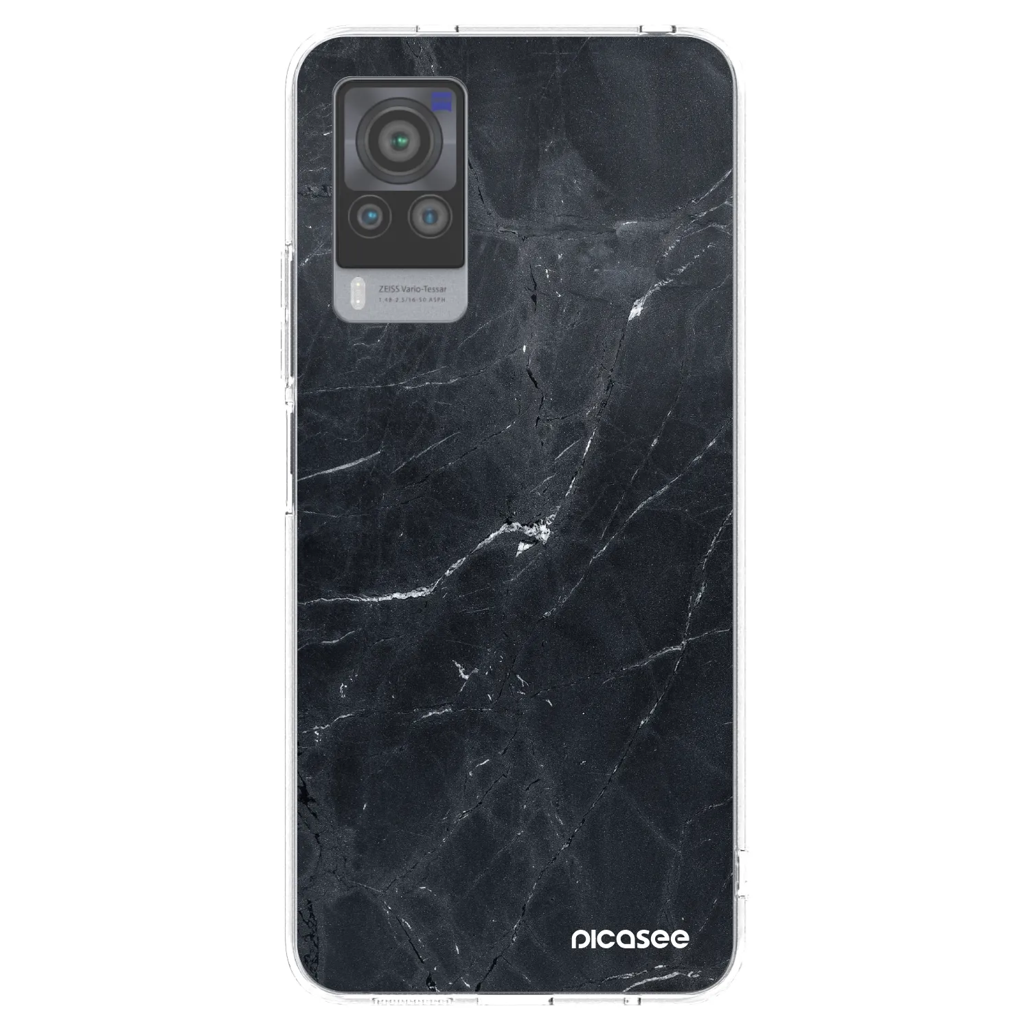 Picasee Vivo X60 Pro 5G Hülle - Transparentes Silikon - Black marble