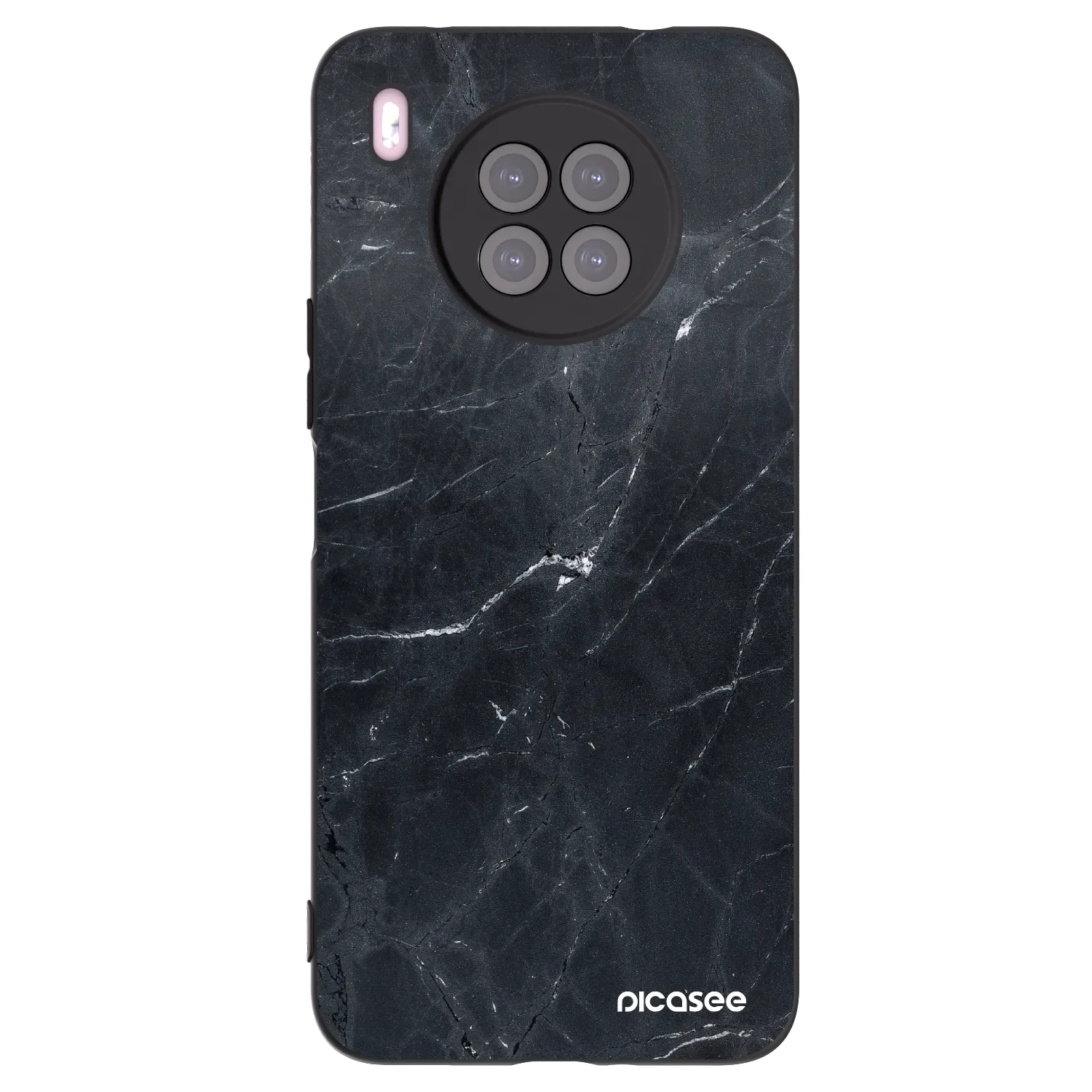 Picasee Huawei Nova 8i Hülle - Schwarzes Silikon - Black marble