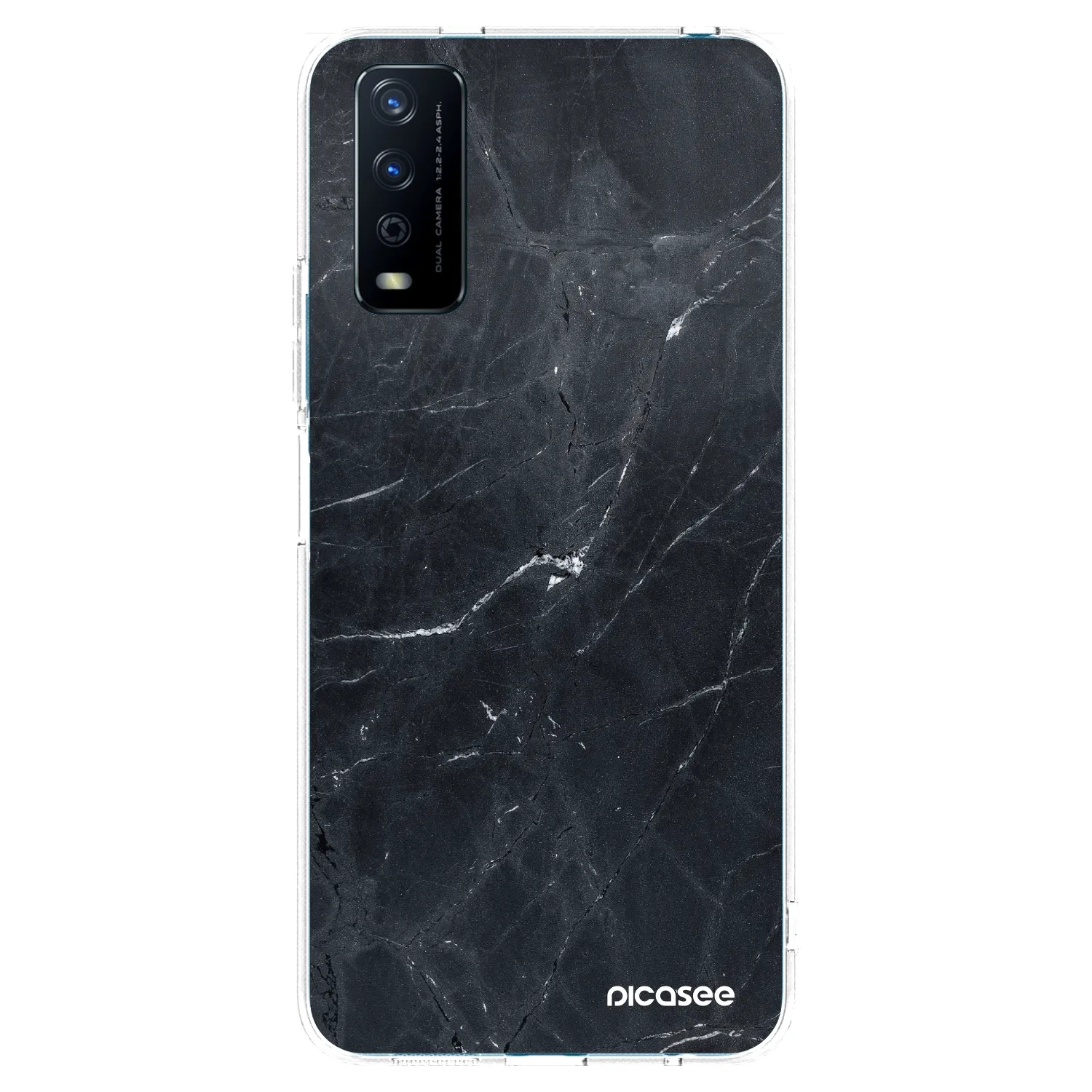 Picasee Vivo Y11s Hülle - Transparentes Silikon - Black marble