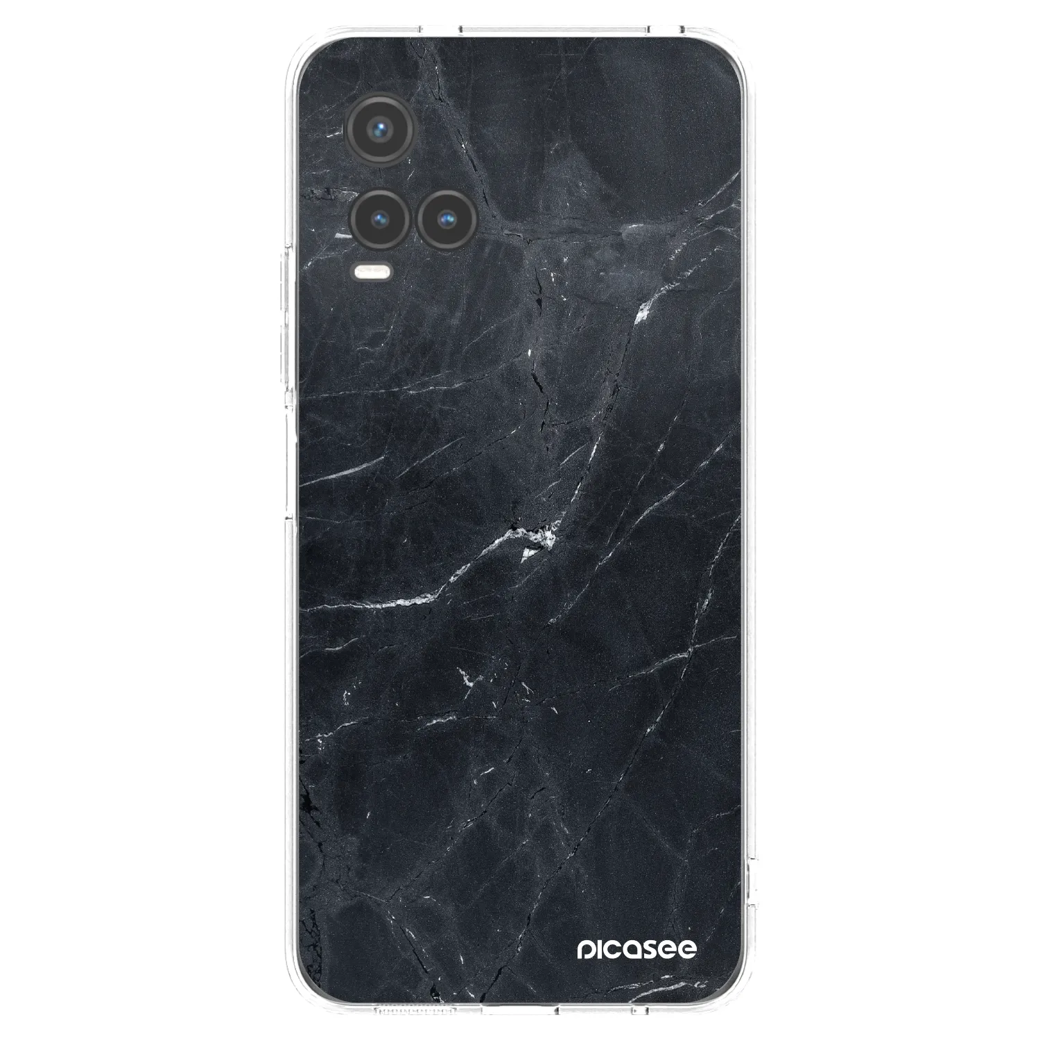Picasee Vivo Y33s Hülle - Transparentes Silikon - Black marble