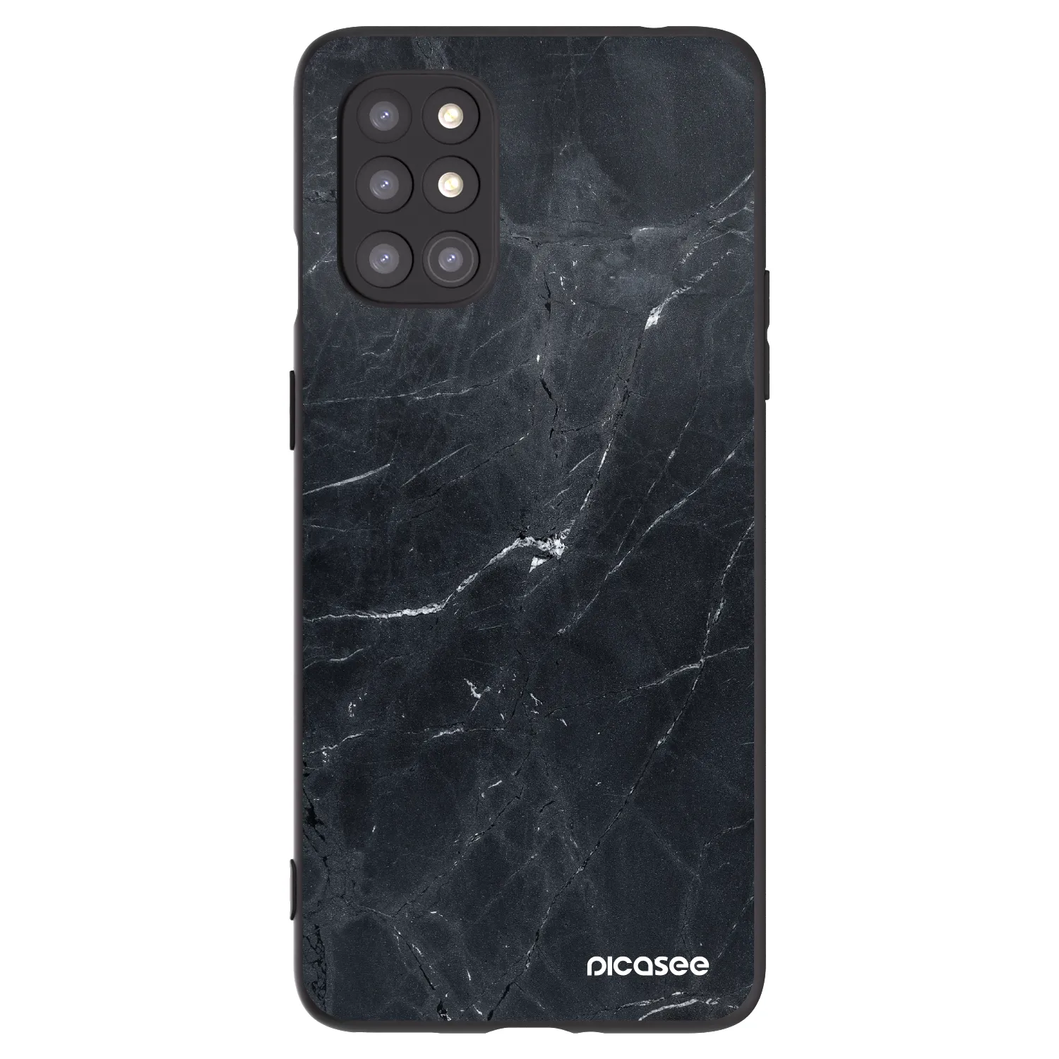 Picasee OnePlus 8T Hülle - Schwarzes Silikon - Black marble