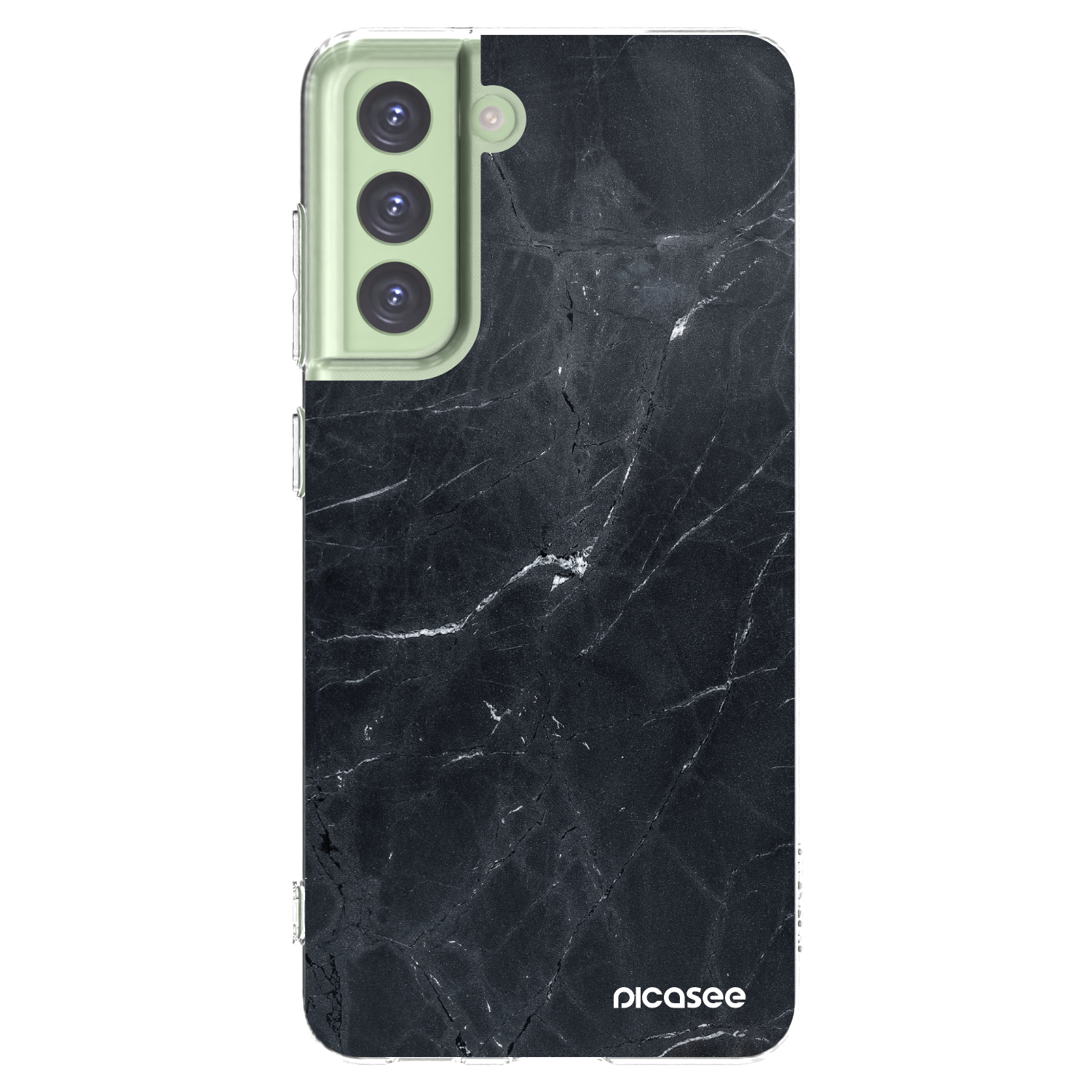 Picasee Samsung Galaxy S21 FE 5G Hülle - Transparentes Silikon - Black marble