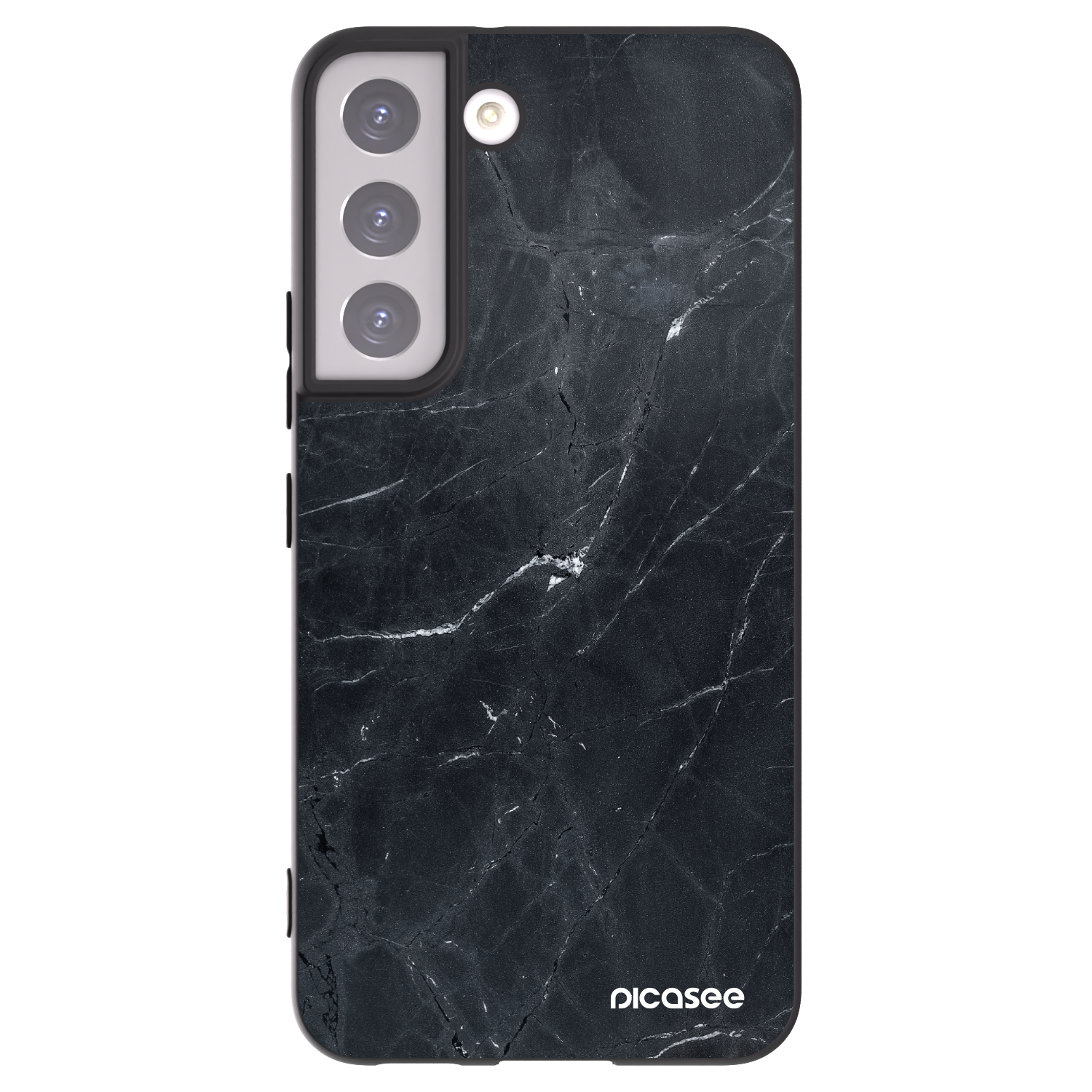 Picasee Samsung Galaxy S22 5G Hülle - Schwarzes Silikon - Black marble