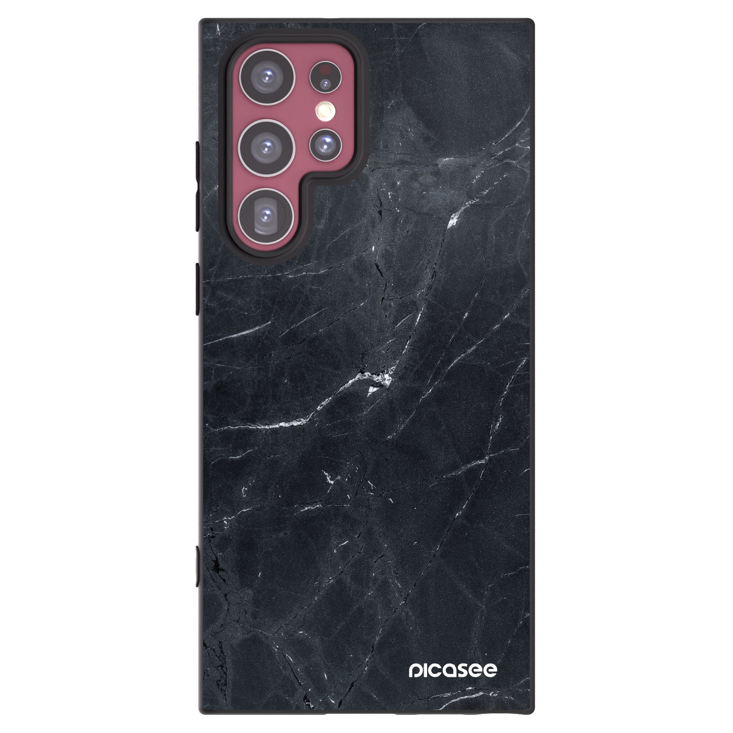 Picasee Samsung Galaxy S22 Ultra 5G Hülle - Schwarzes Silikon - Black marble
