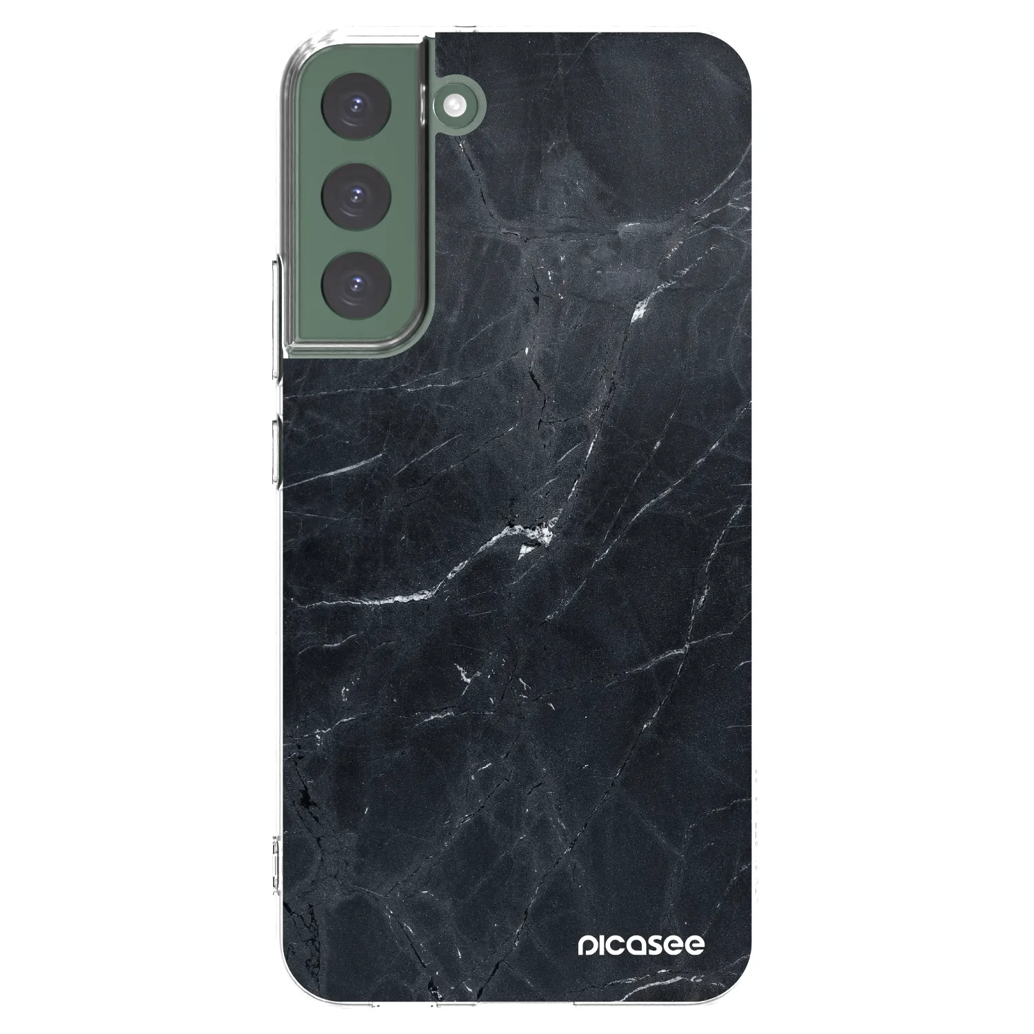 Picasee Samsung Galaxy S22+ 5G Hülle - Transparentes Silikon - Black marble
