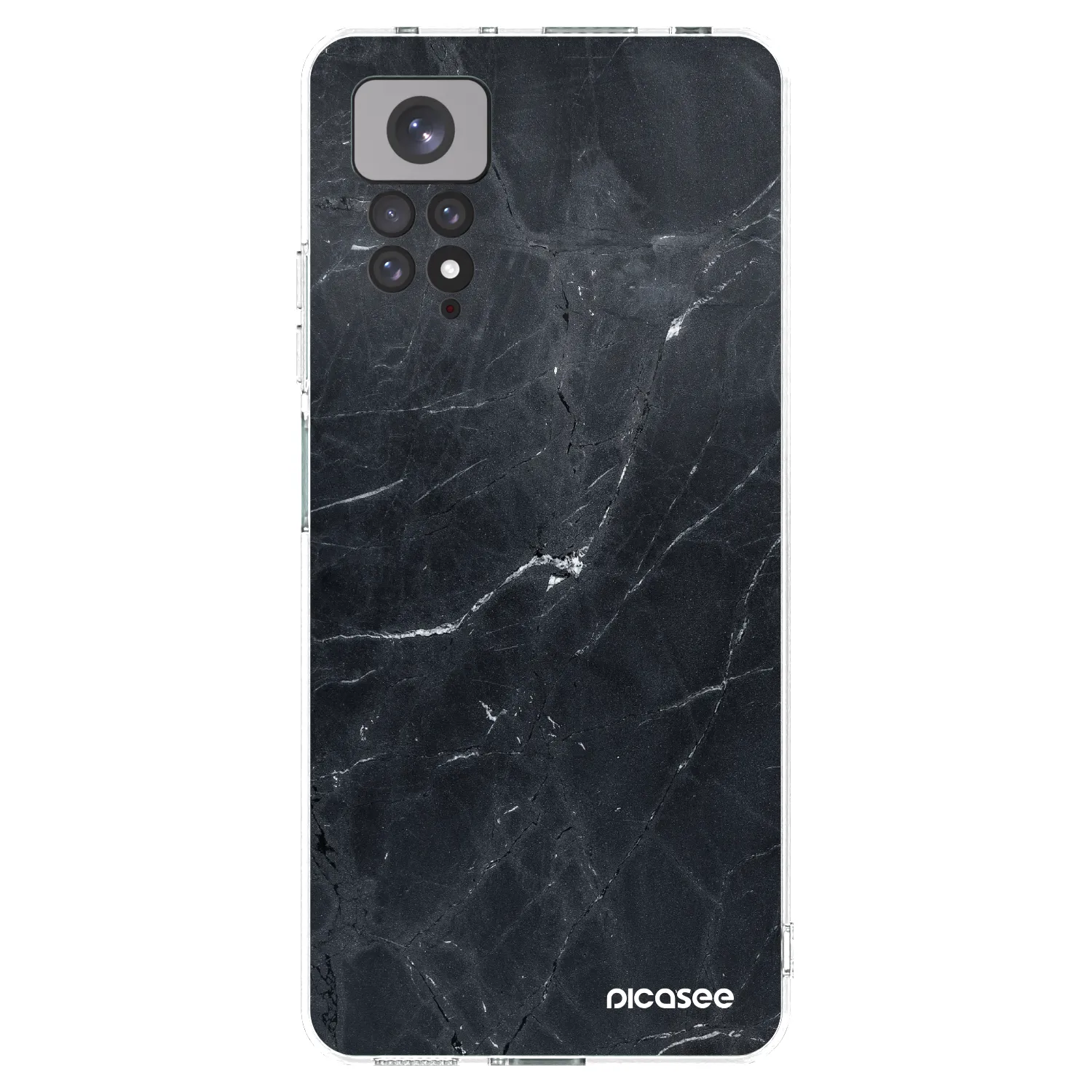 Picasee Xiaomi Redmi Note 11 Hülle - Transparentes Silikon - Black marble