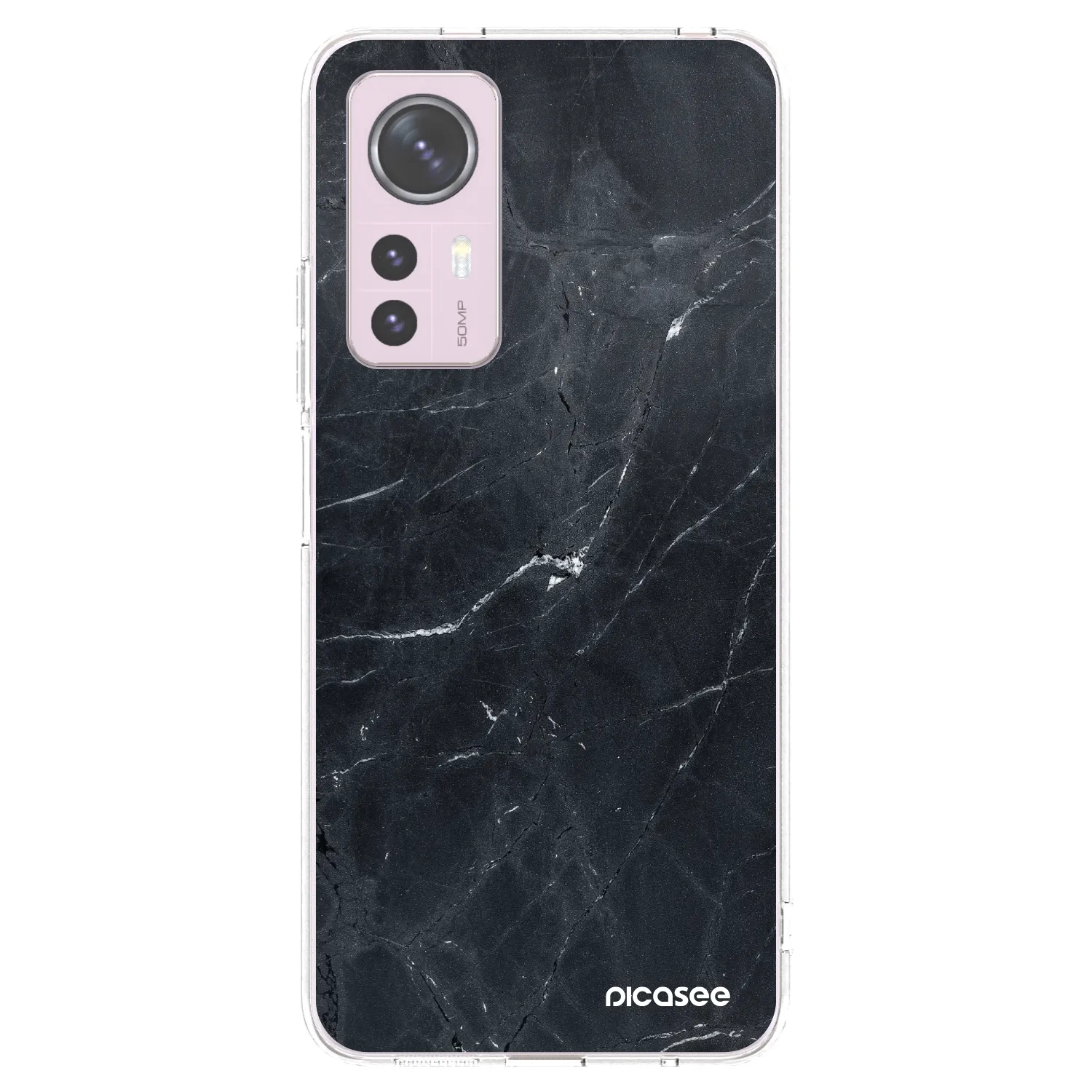 Picasee Xiaomi 12 Hülle - Transparentes Silikon - Black marble