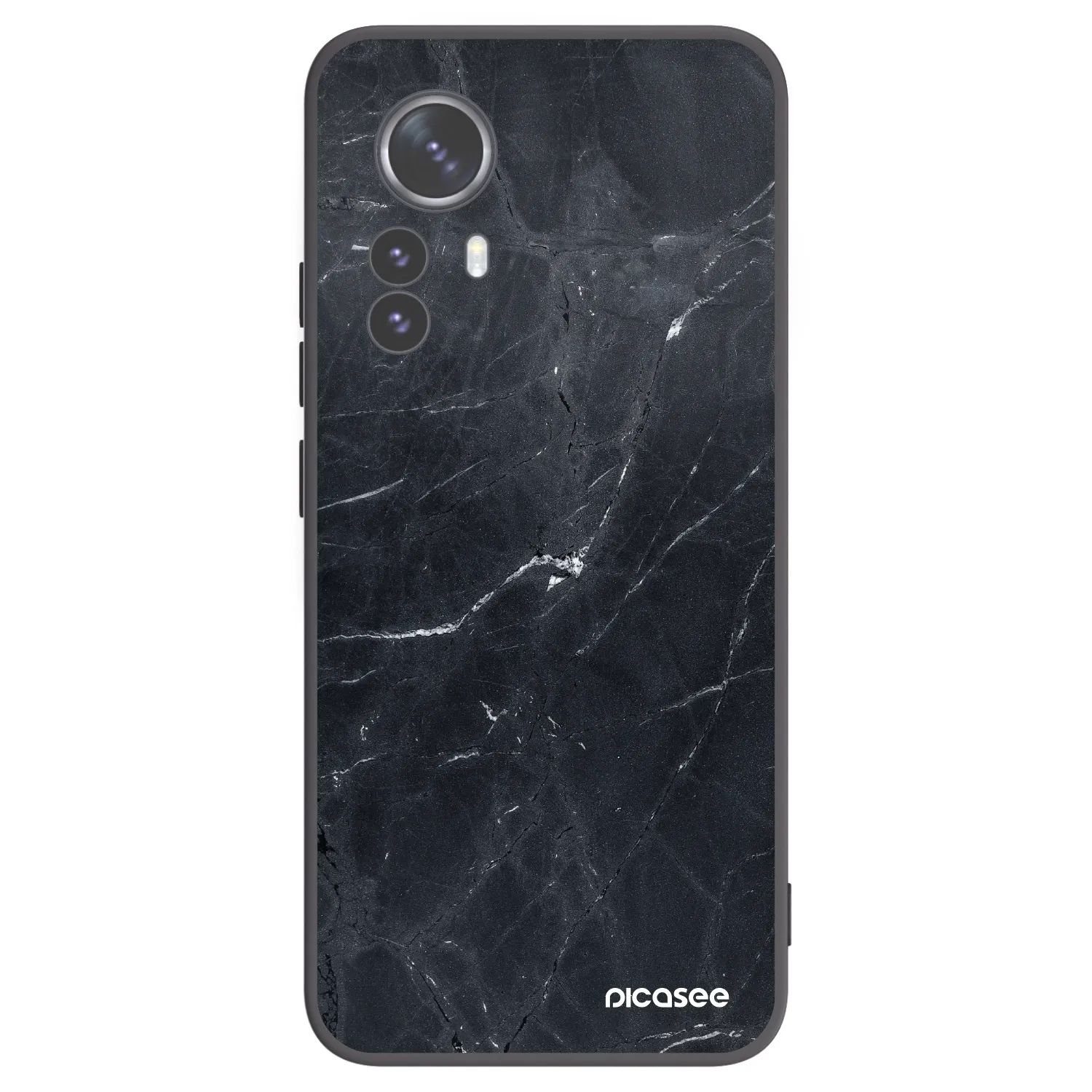 Picasee Xiaomi 12 Pro Hülle - Schwarzes Silikon - Black marble