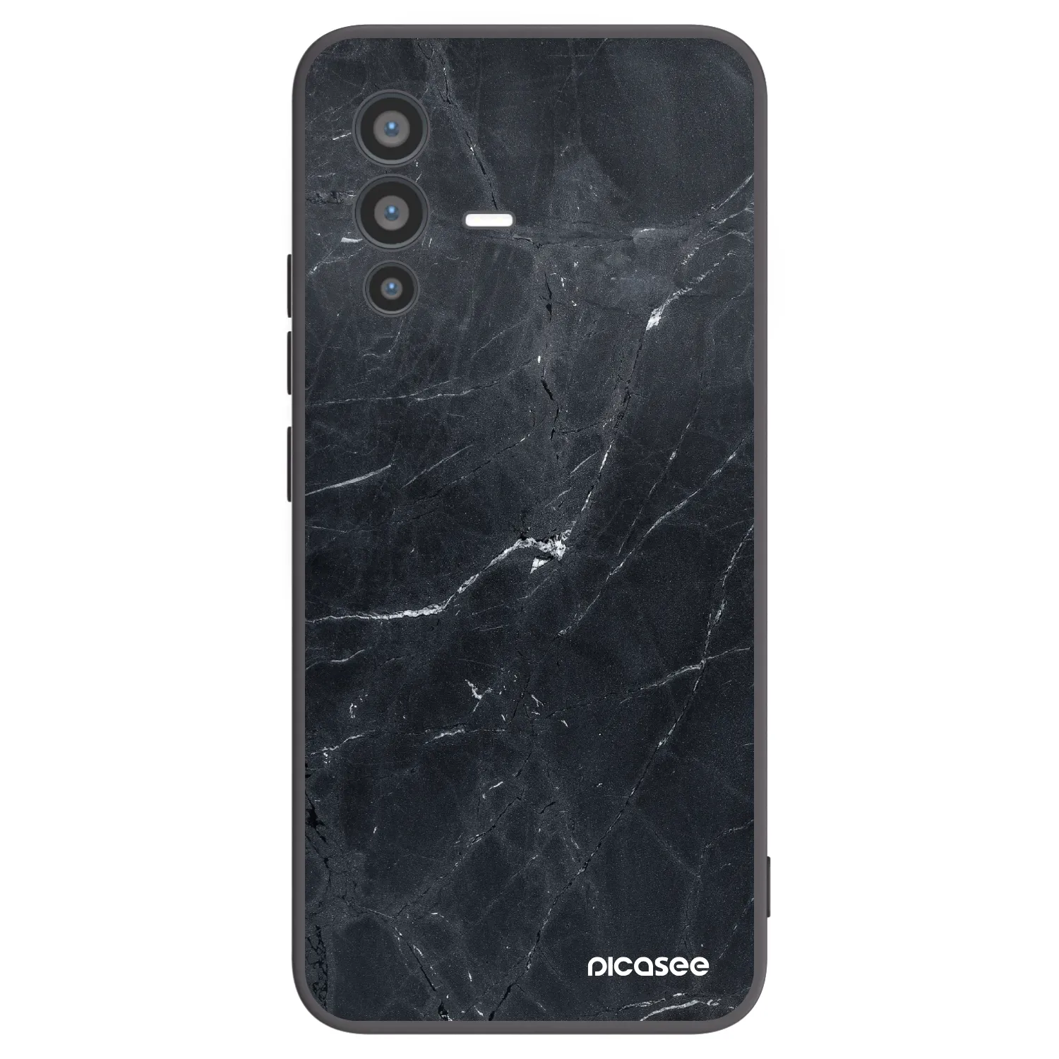 Picasee Vivo V23 5G Hülle - Schwarzes Silikon - Black marble