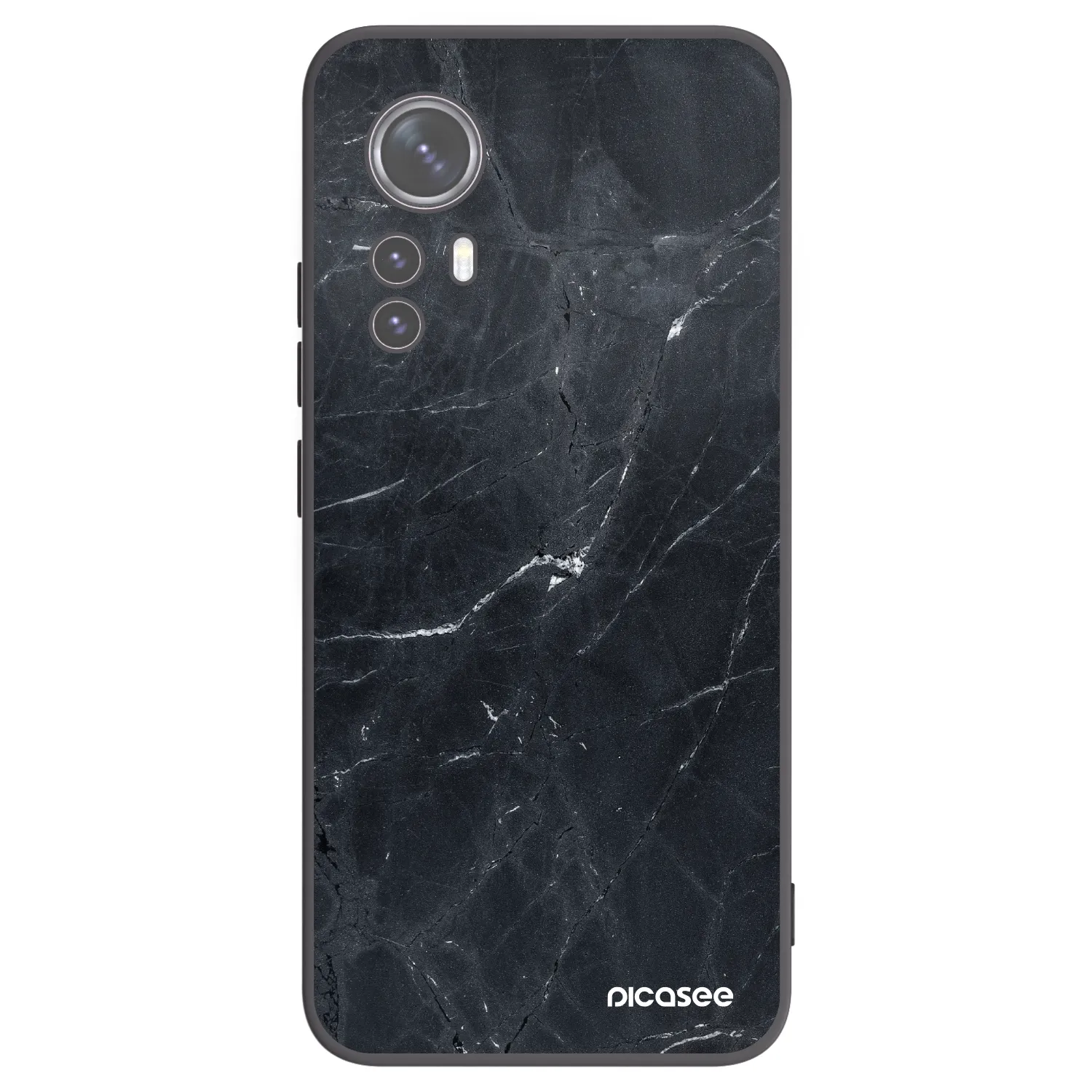 Picasee Xiaomi 12X Hülle - Schwarzes Silikon - Black marble