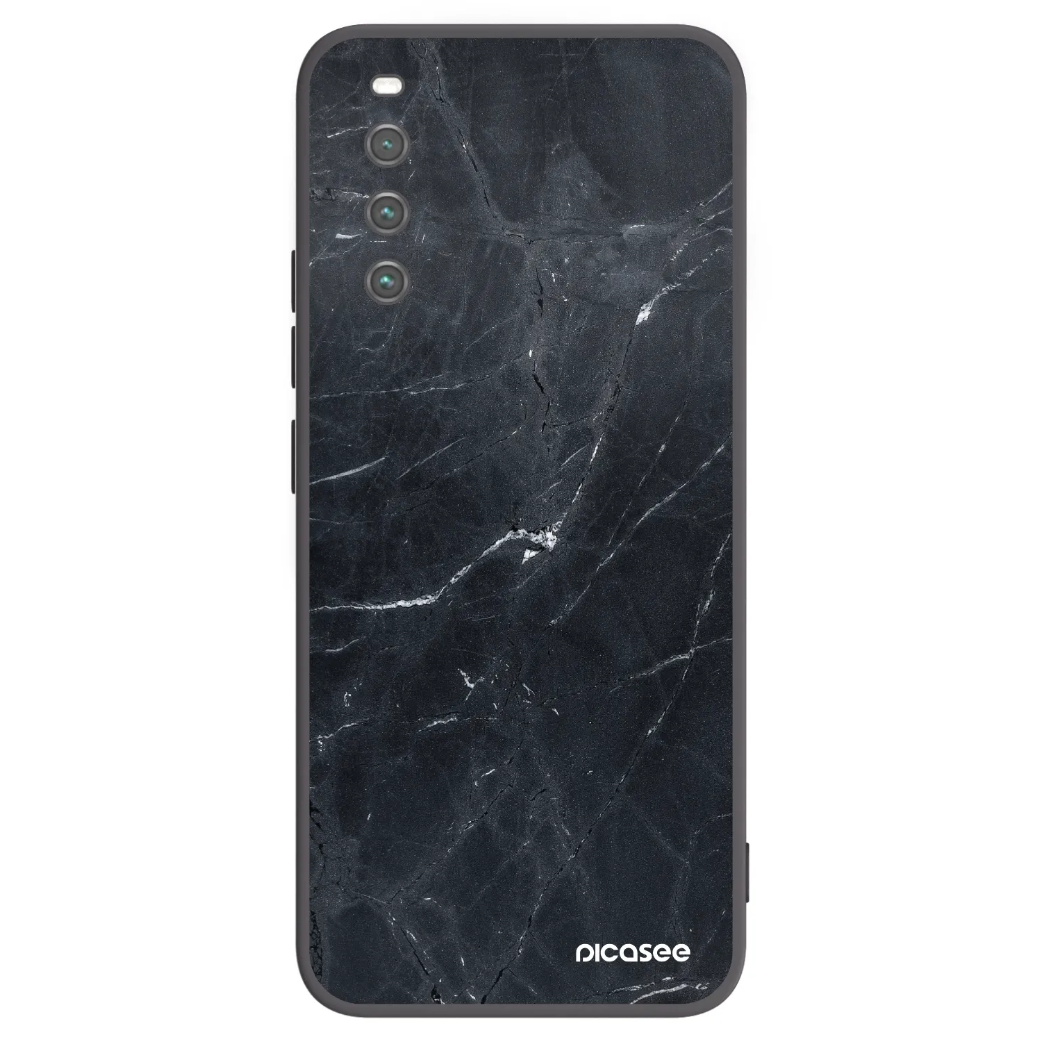 Picasee Sony Xperia 10 IV 5G Hülle - Schwarzes Silikon - Black marble
