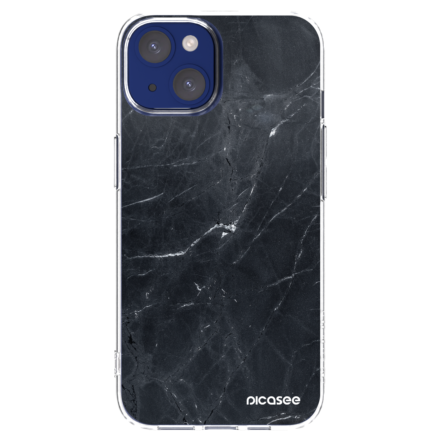 Picasee Apple iPhone 14 Hülle - Transparentes Silikon - Black marble