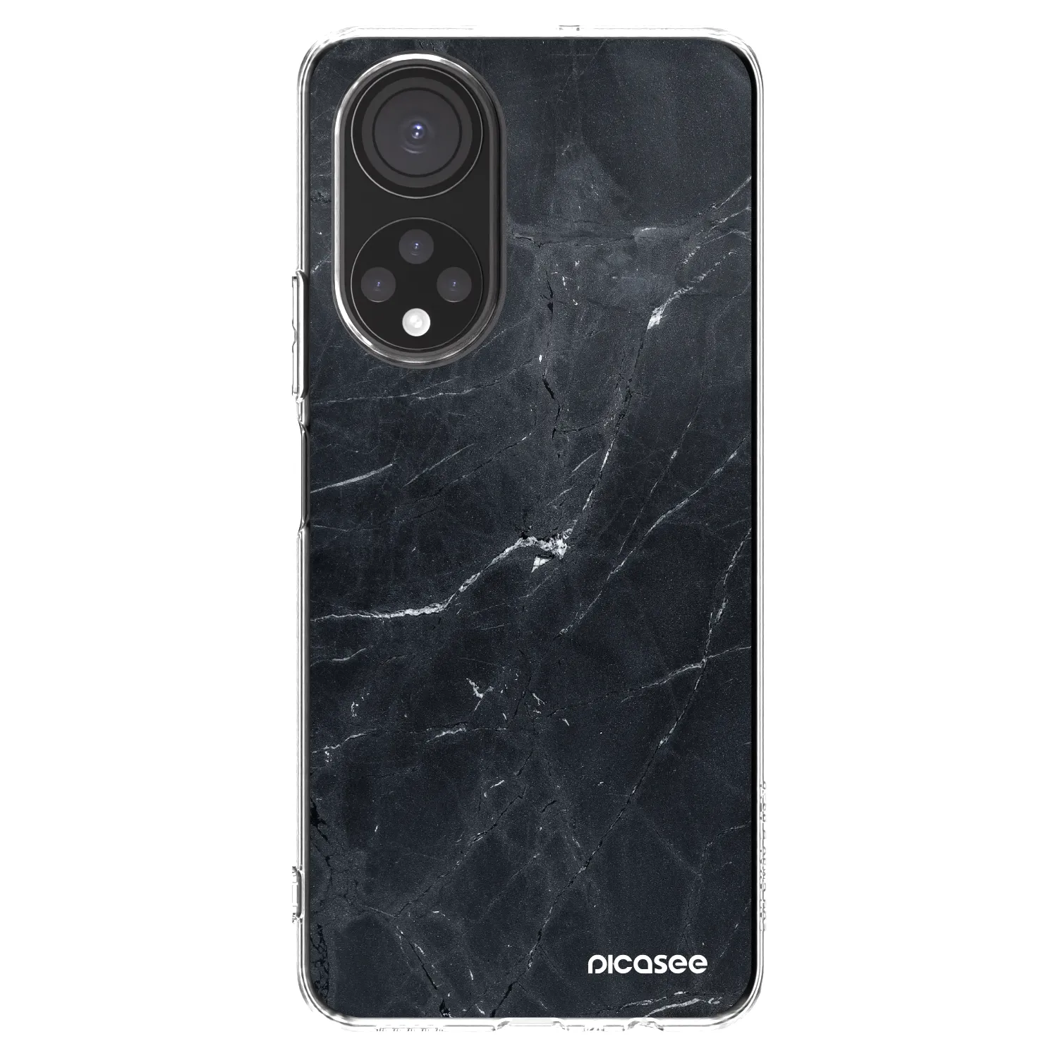 Picasee Honor X7 Hülle - Transparentes Silikon - Black marble