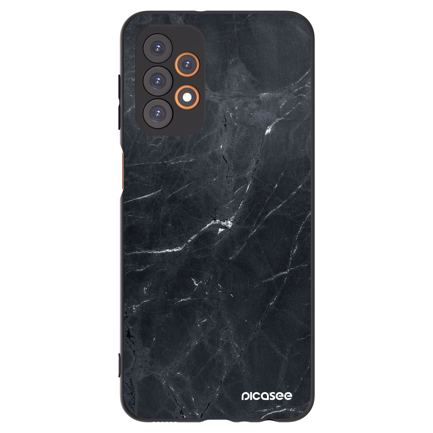 Picasee Samsung Galaxy A23 A235F 4G Hülle - Schwarzes Silikon - Black marble