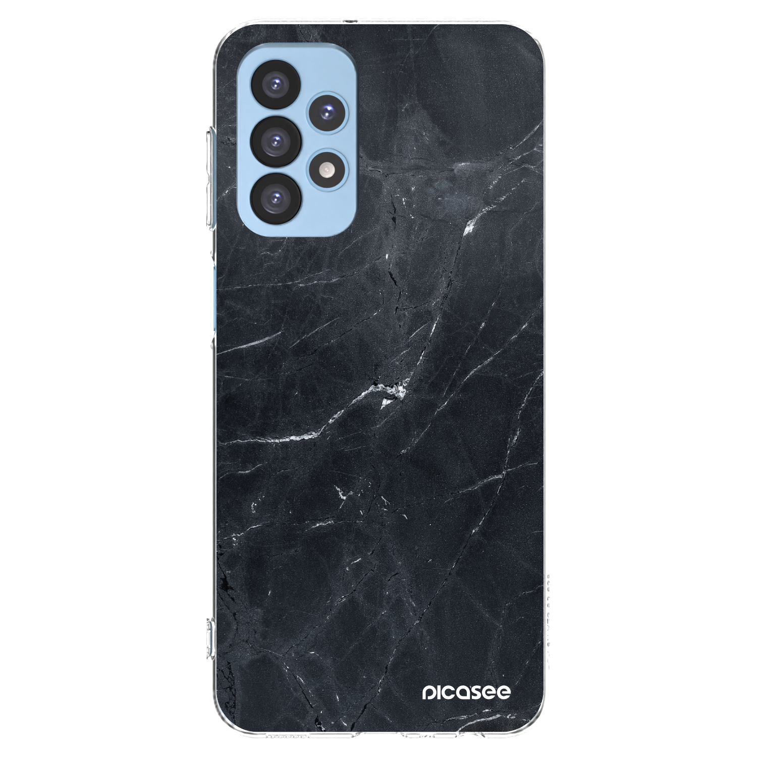 Picasee Samsung Galaxy A23 A235F 4G Hülle - Transparentes Silikon - Black marble
