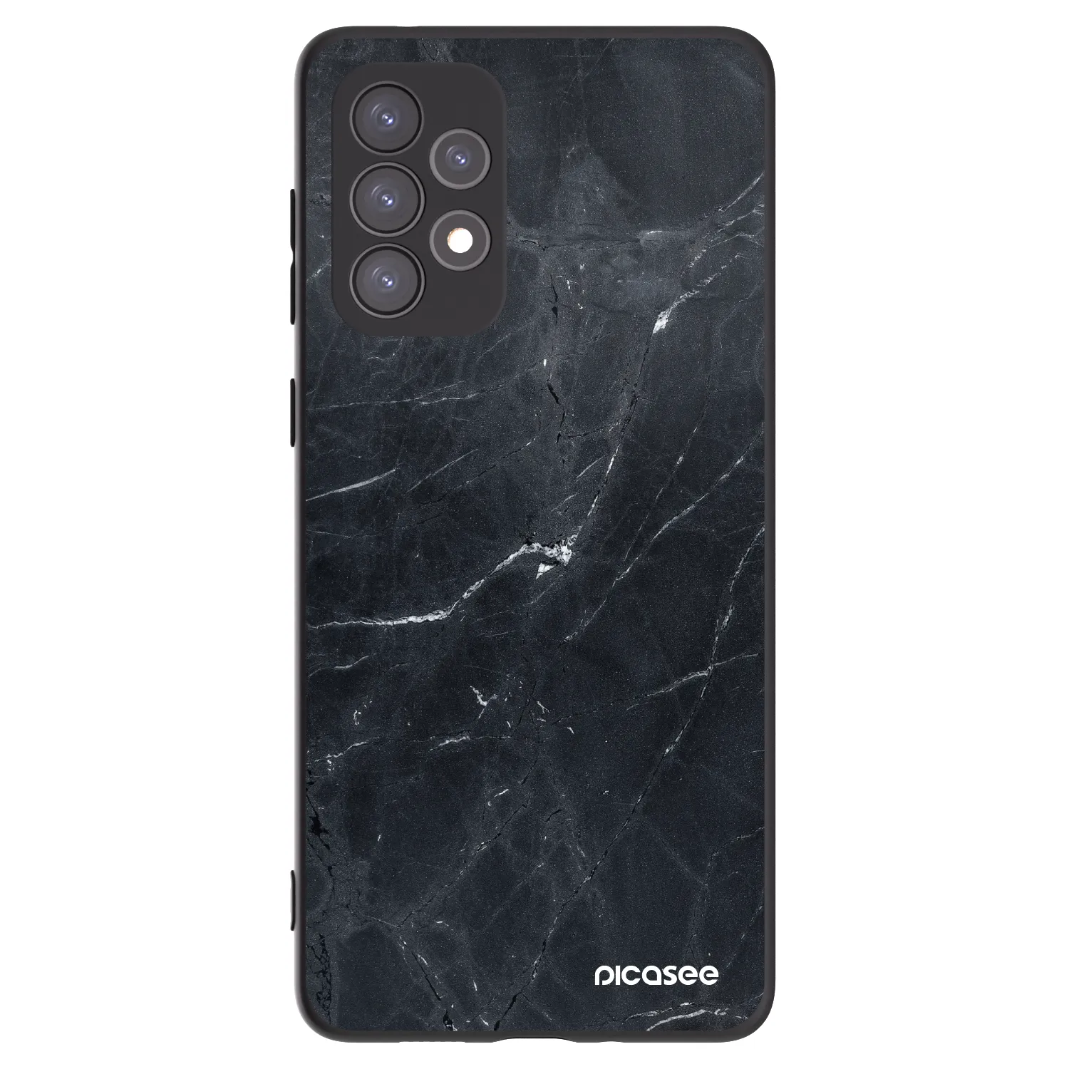 Picasee Samsung Galaxy A73 5G Hülle - Schwarzes Silikon - Black marble