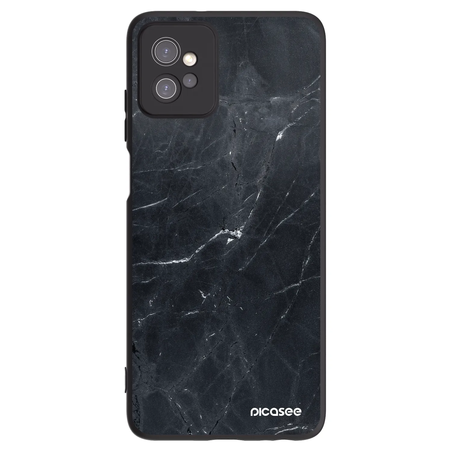 Picasee Motorola Moto G32 Hülle - Schwarzes Silikon - Black marble
