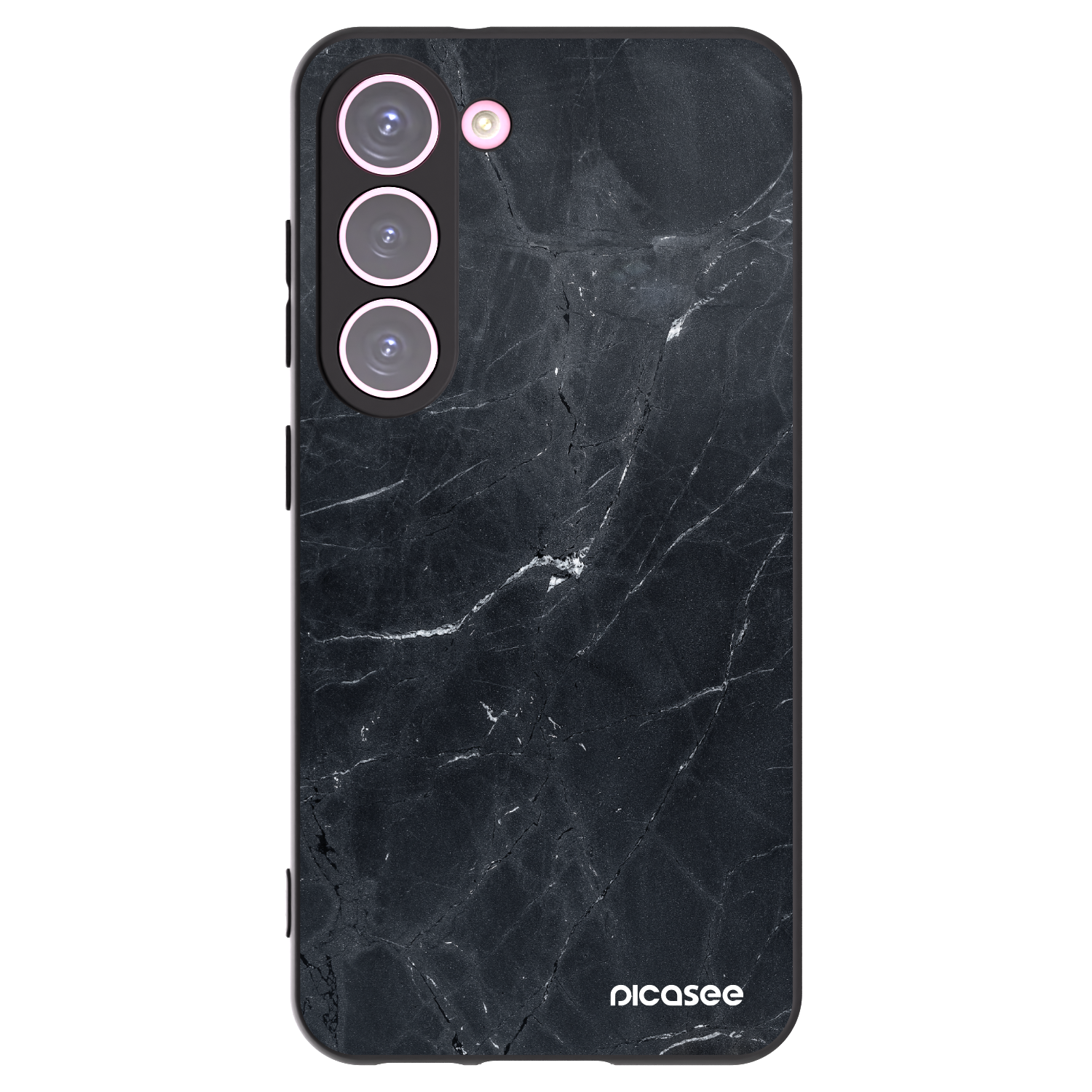 Picasee Samsung Galaxy S23 5G Hülle - Schwarzes Silikon - Black marble