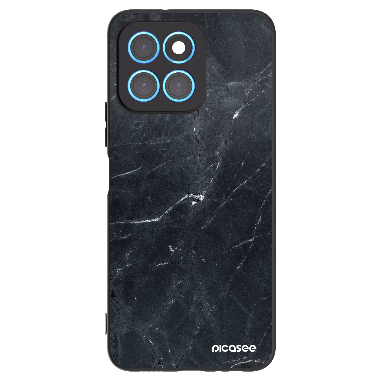 Picasee Honor X8 5G Hülle - Schwarzes Silikon - Black marble