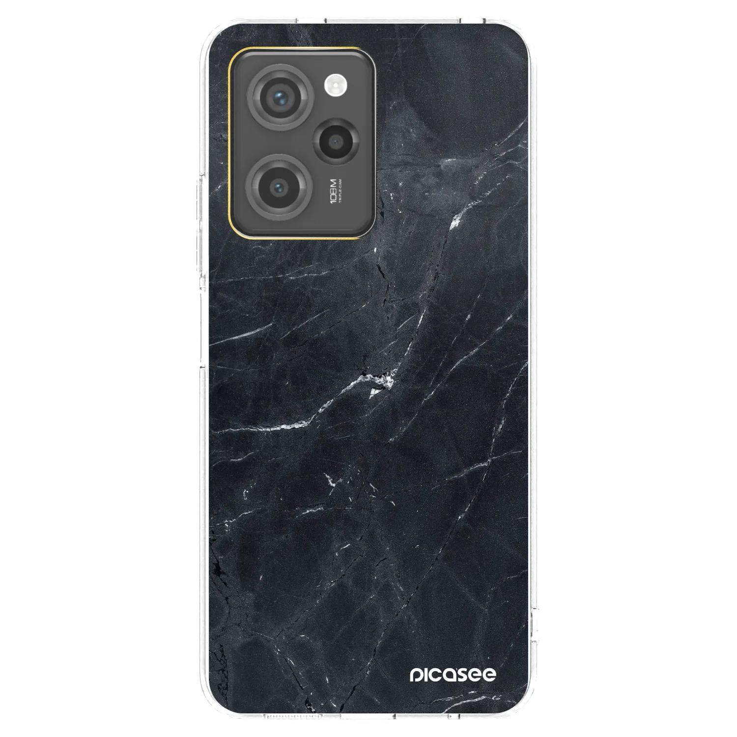 Picasee Xiaomi Poco X5 Pro Hülle - Transparentes Silikon - Black marble