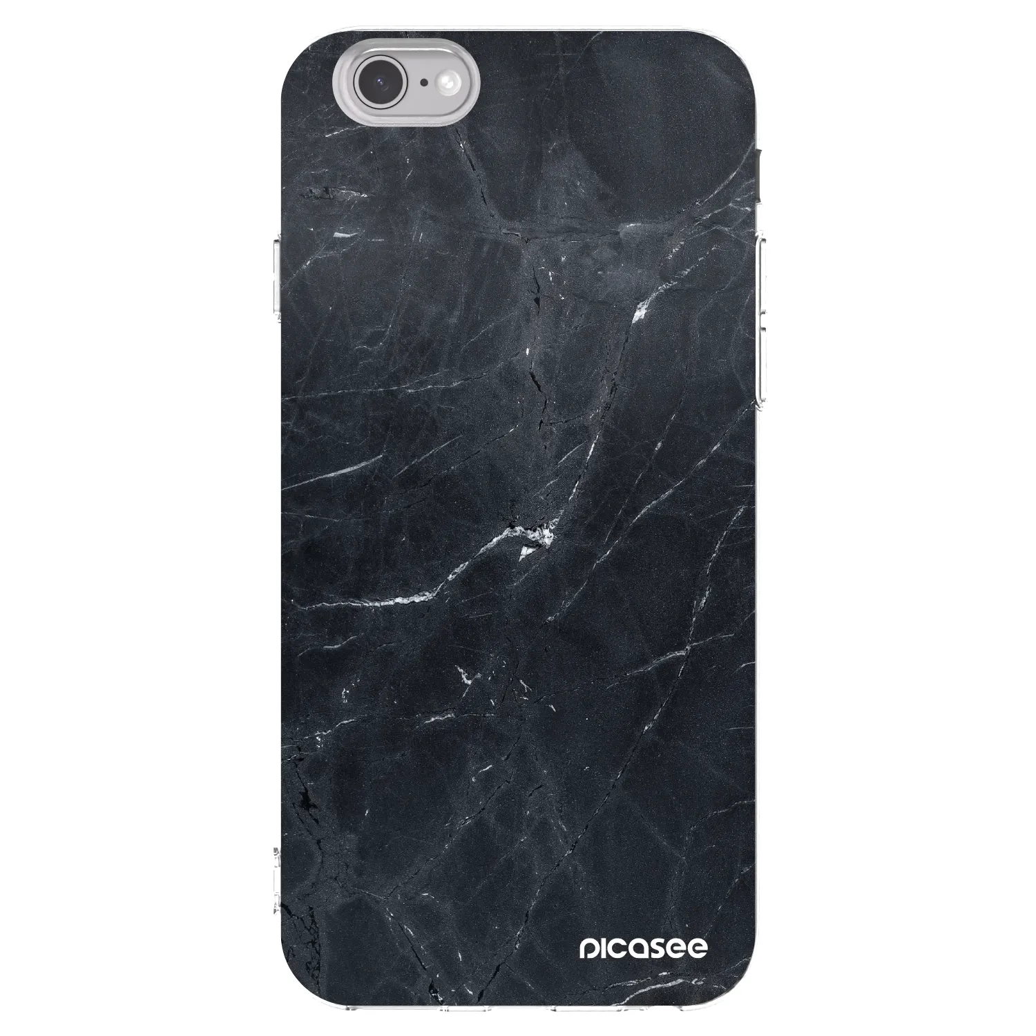 Picasee Apple iPhone 6/6S Hülle - Transparentes Silikon - Black marble