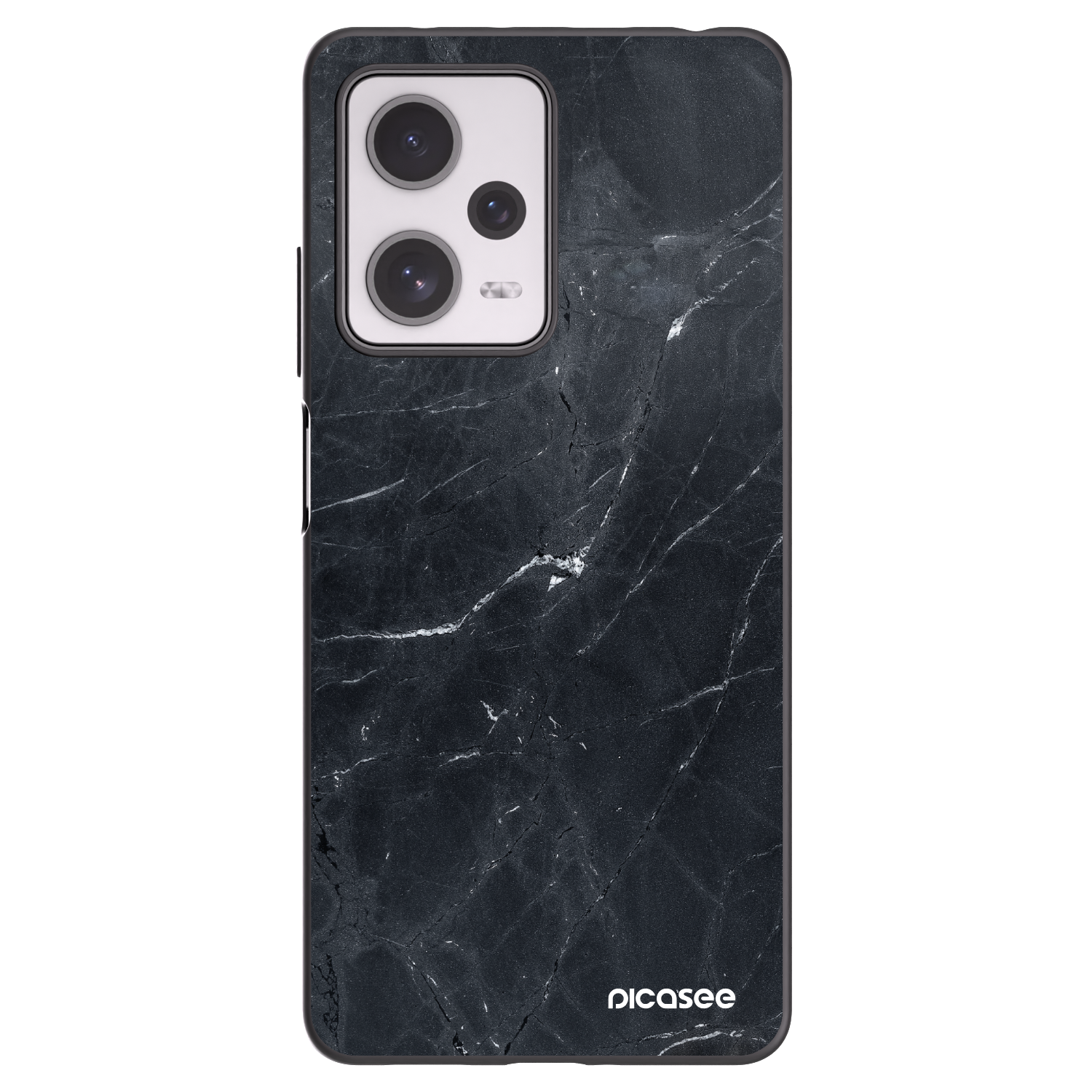 Picasee Xiaomi Redmi Note 12 Pro+ 5G Hülle - Schwarzes Silikon - Black marble