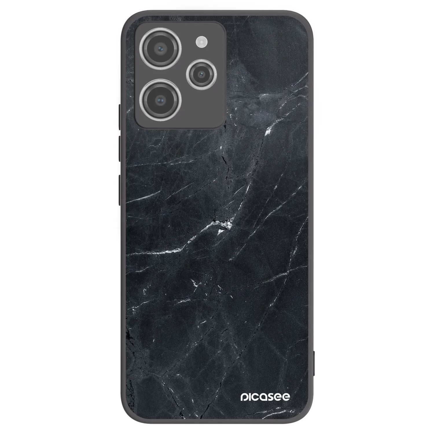 Picasee Xiaomi Redmi 12 4G Hülle - Schwarzes Silikon - Black marble