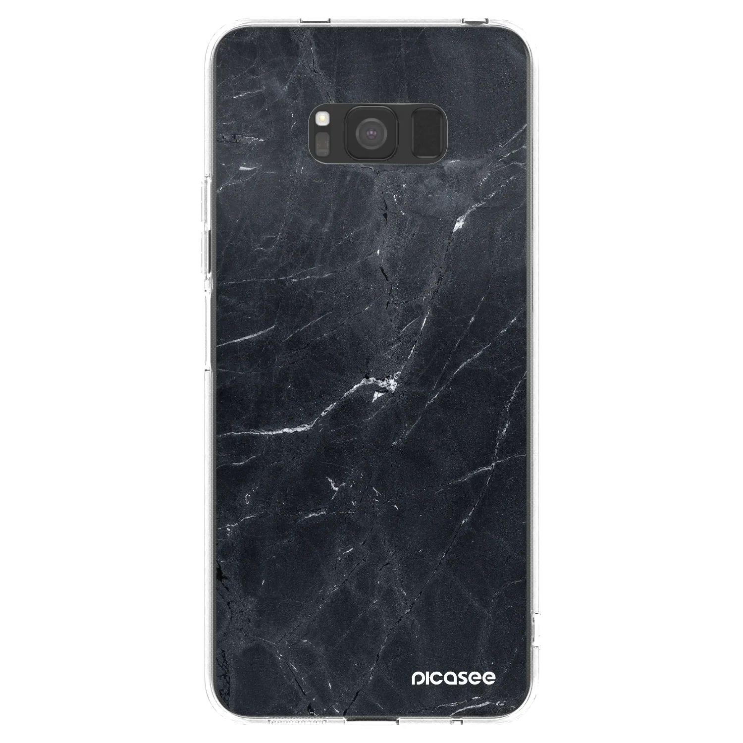 Picasee Samsung Galaxy S8 G950F Hülle - Transparentes Silikon - Black marble