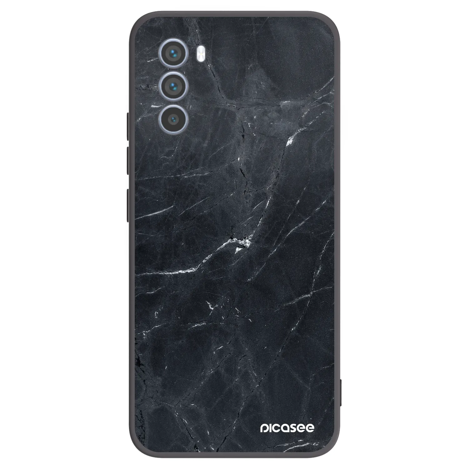 Picasee Motorola Moto G62 Hülle - Schwarzes Silikon - Black marble