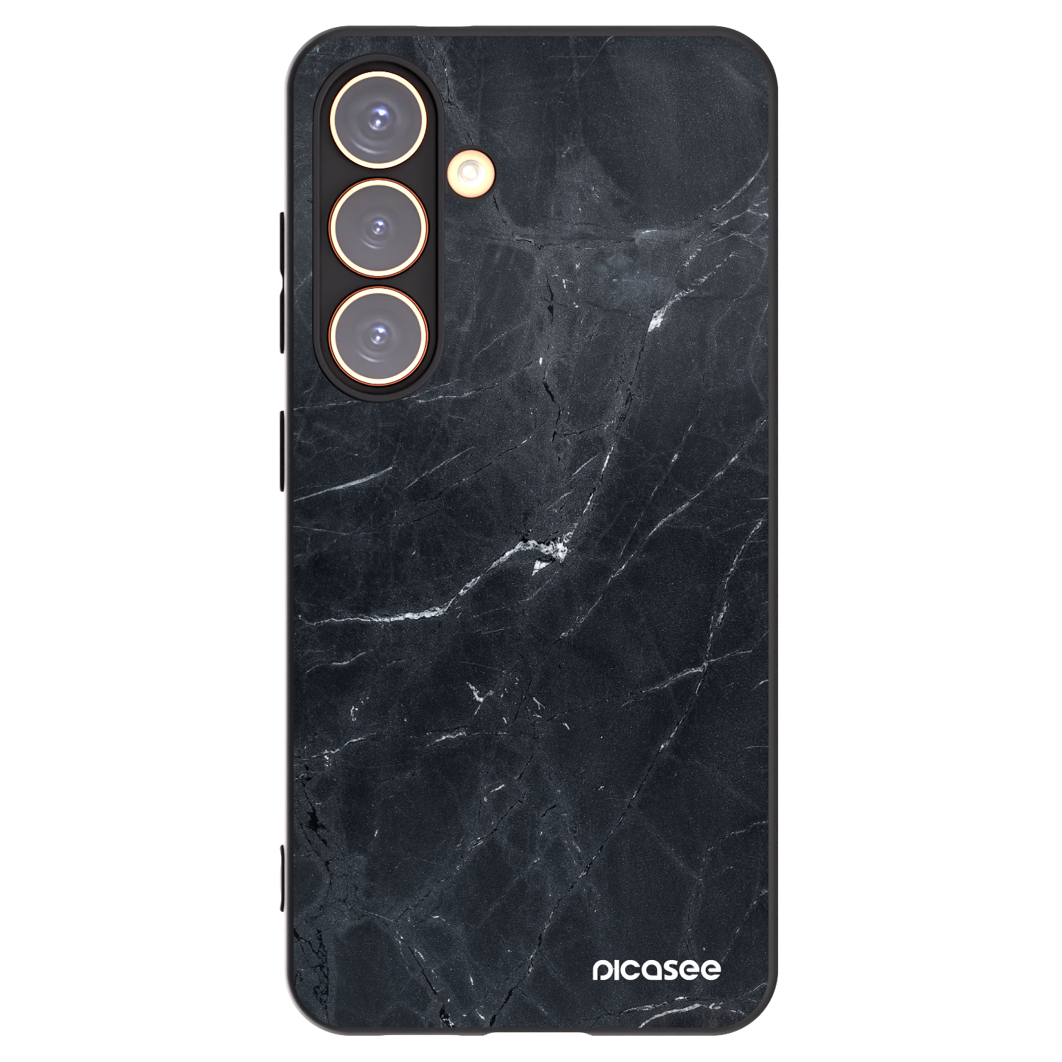 Picasee Samsung Galaxy S24 S921B 5G Hülle - Schwarzes Silikon - Black marble