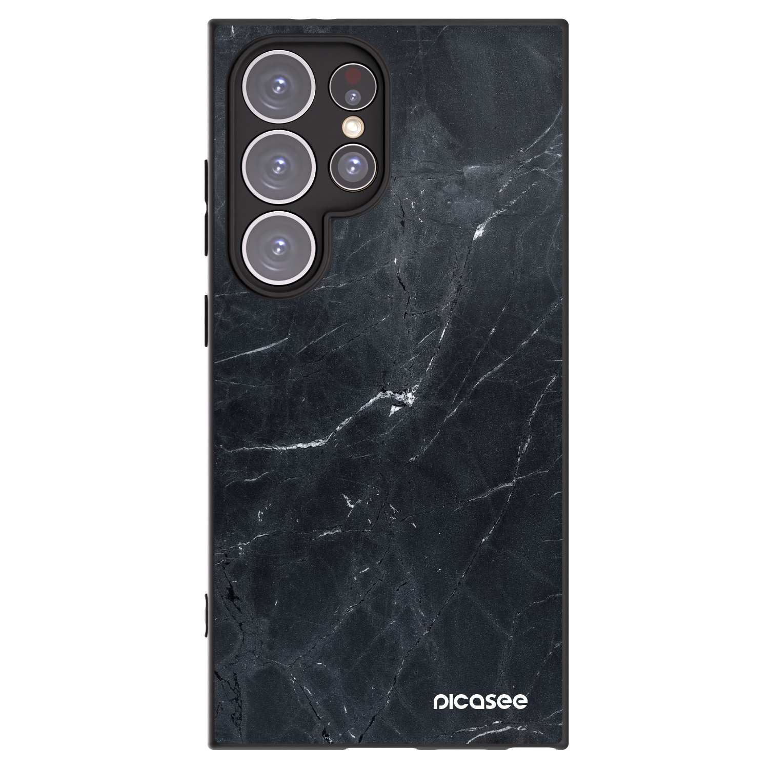 Picasee Samsung Galaxy S24 Ultra S928B 5G Hülle - Schwarzes Silikon - Black marble