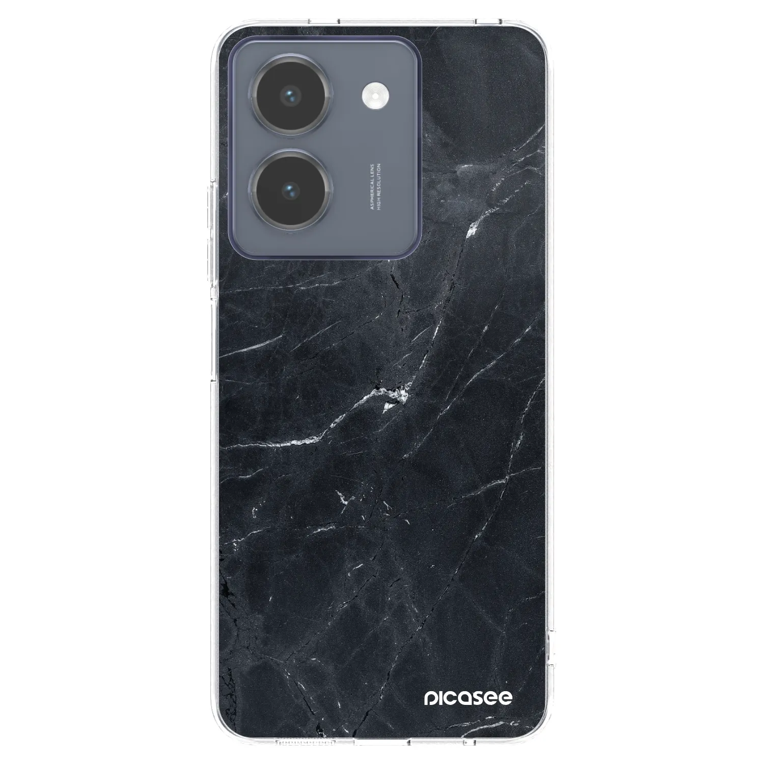 Picasee Vivo Y36 4G Hülle - Transparentes Silikon - Black marble