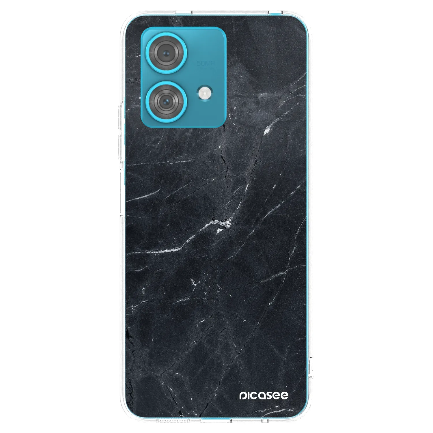 Picasee Motorola Edge 40 Neo Hülle - Transparentes Silikon - Black marble