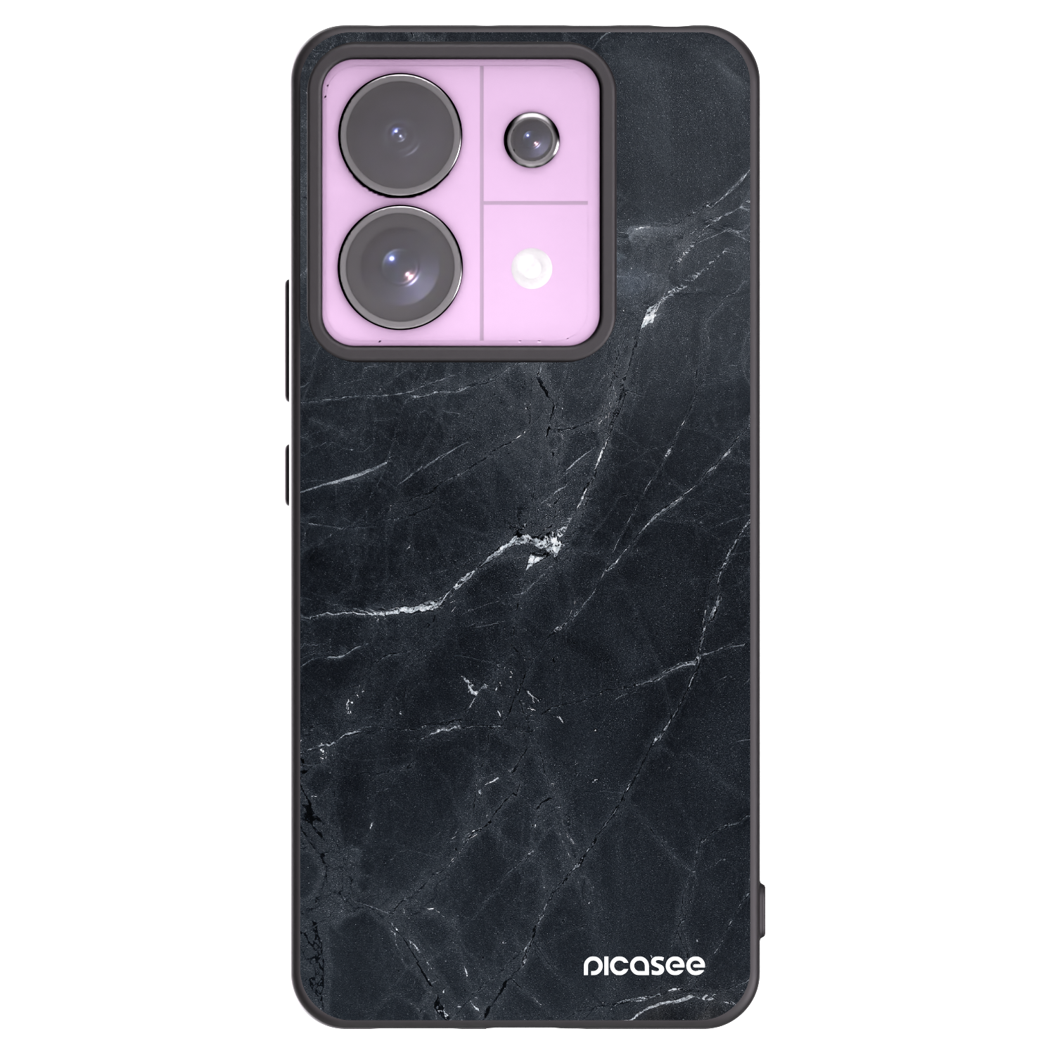 Picasee Xiaomi Redmi Note 13 Pro 5G Hülle - Schwarzes Silikon - Black marble