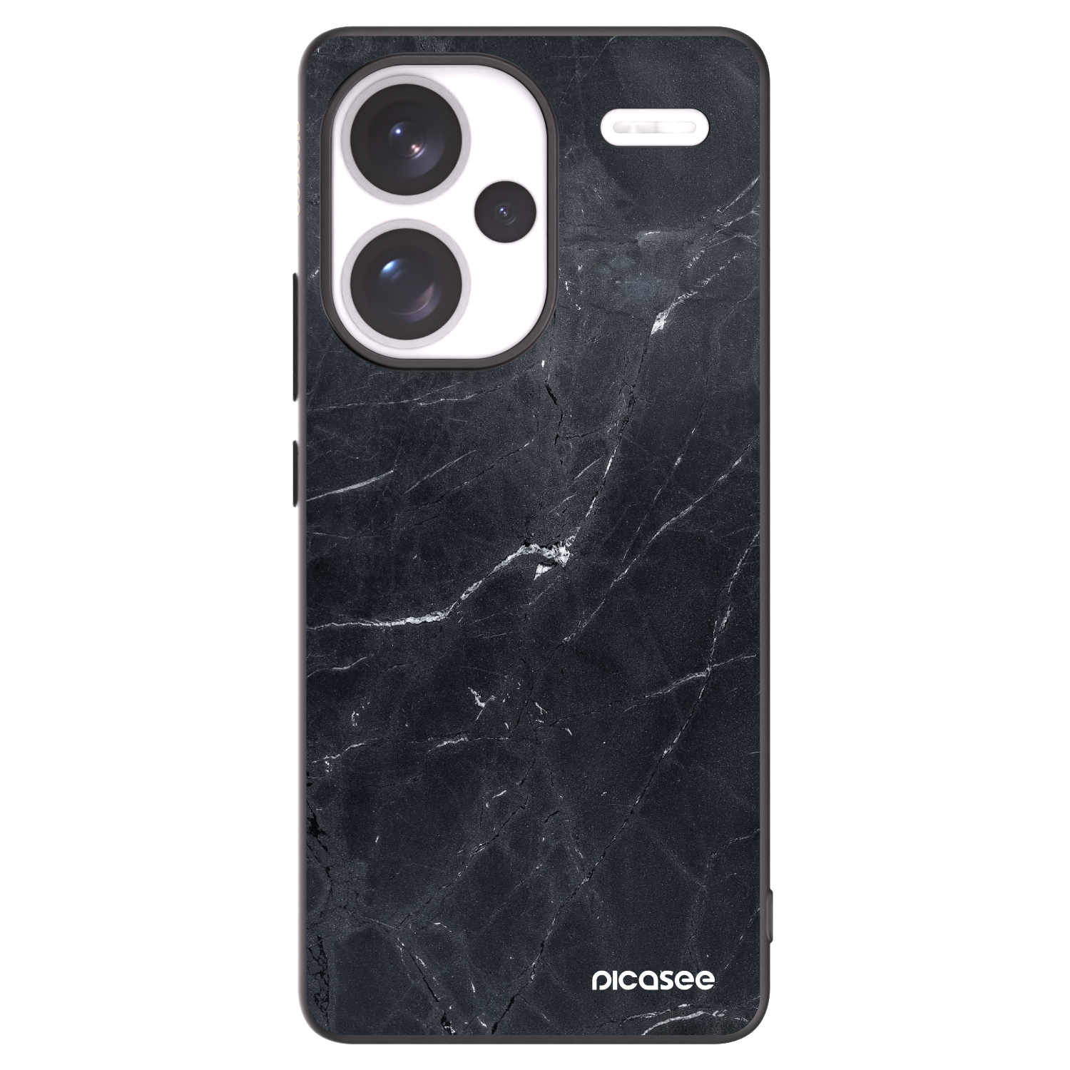 Picasee Xiaomi Redmi Note 13 Pro+ 5G Hülle - Schwarzes Silikon - Black marble