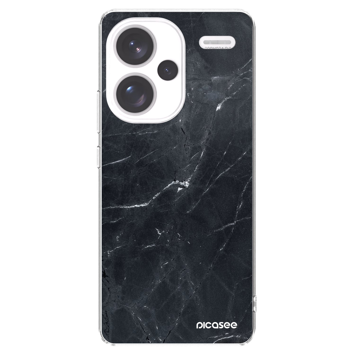 Picasee Xiaomi Redmi Note 13 Pro+ 5G Hülle - Transparentes Silikon - Black marble