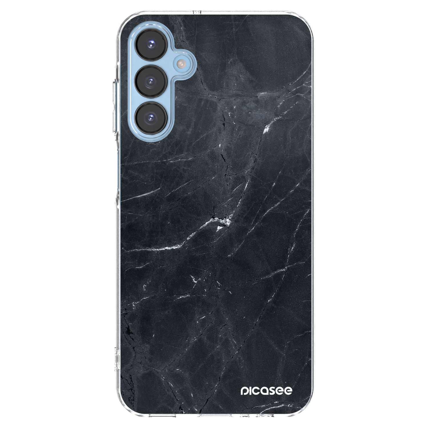 Picasee Samsung Galaxy A15 A156B 5G Hülle - Transparentes Silikon - Black marble