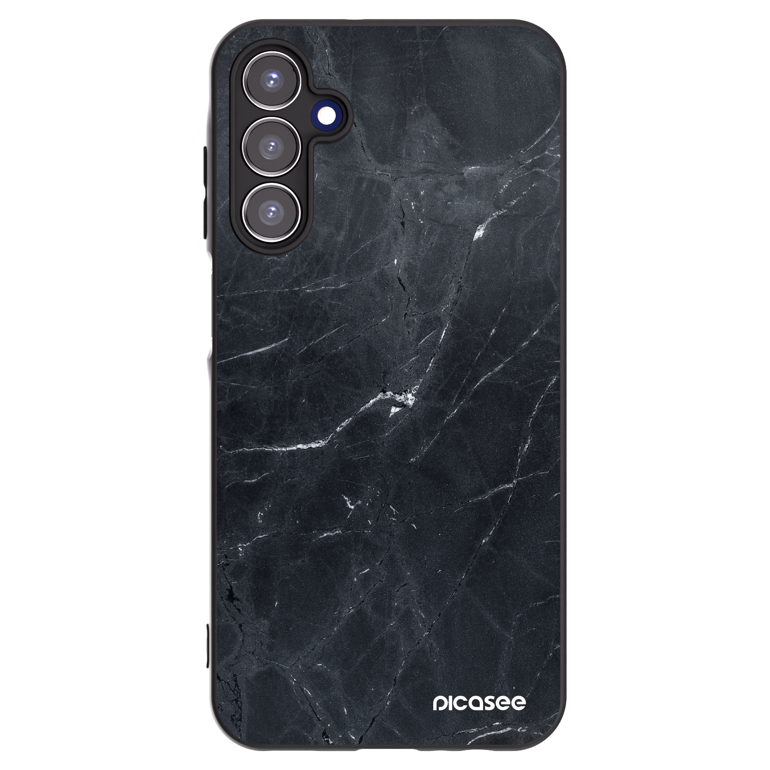 Picasee Samsung Galaxy A15 A155F 4G Hülle - Schwarzes Silikon - Black marble
