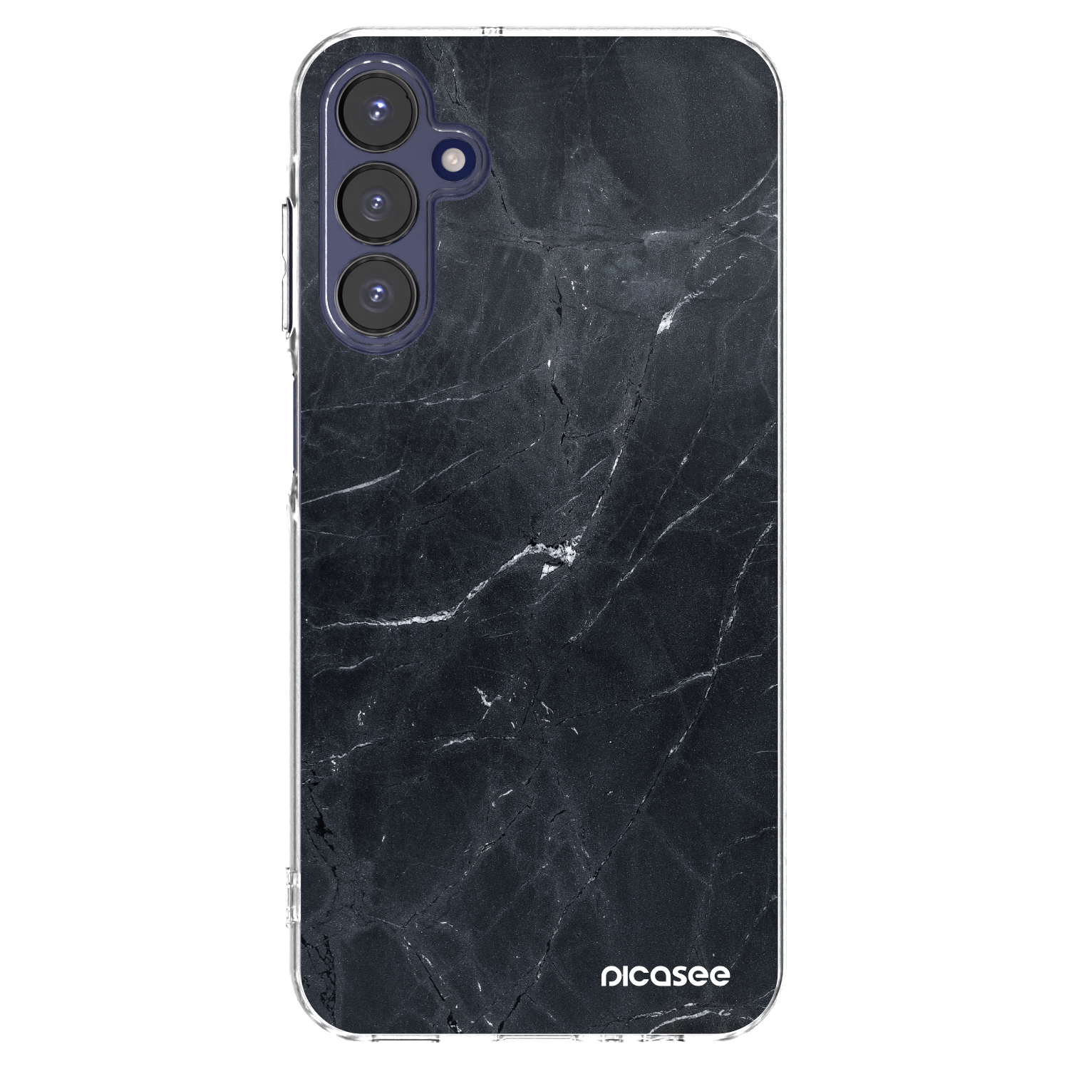Picasee Samsung Galaxy A15 A155F 4G Hülle - Transparentes Silikon - Black marble