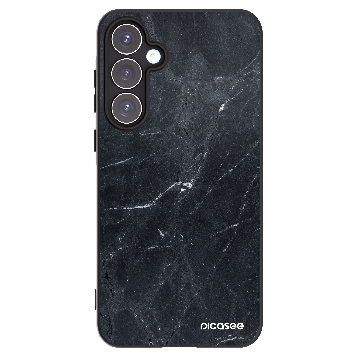 Picasee Samsung Galaxy A55 5G A556B Hülle - Schwarzes Silikon - Black marble