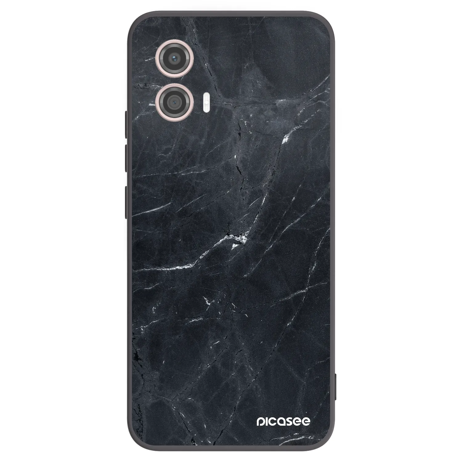 Picasee Motorola Moto G53 5G Hülle - Schwarzes Silikon - Black marble