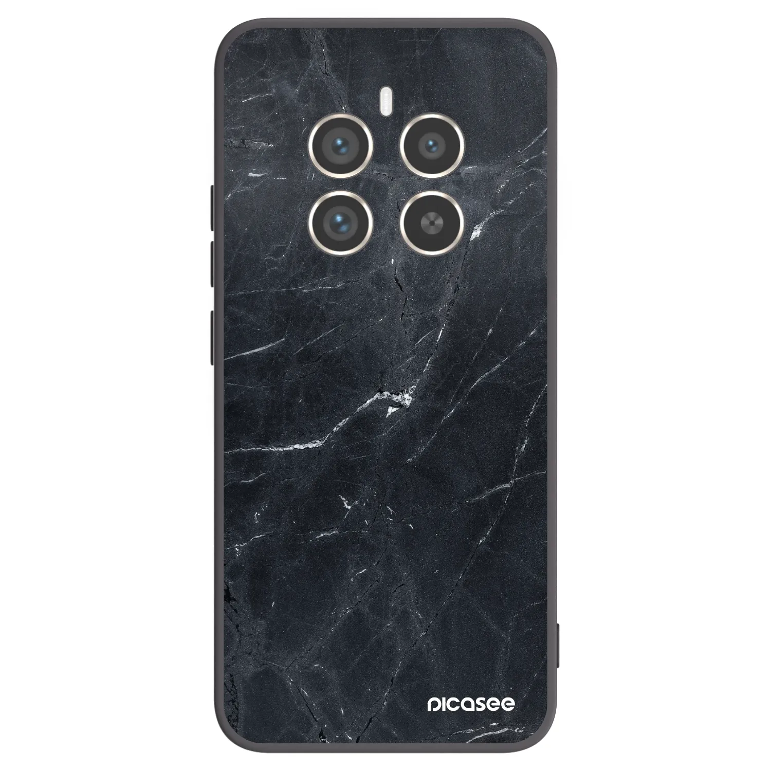 Picasee Realme 12 Pro 5G Hülle - Schwarzes Silikon - Black marble