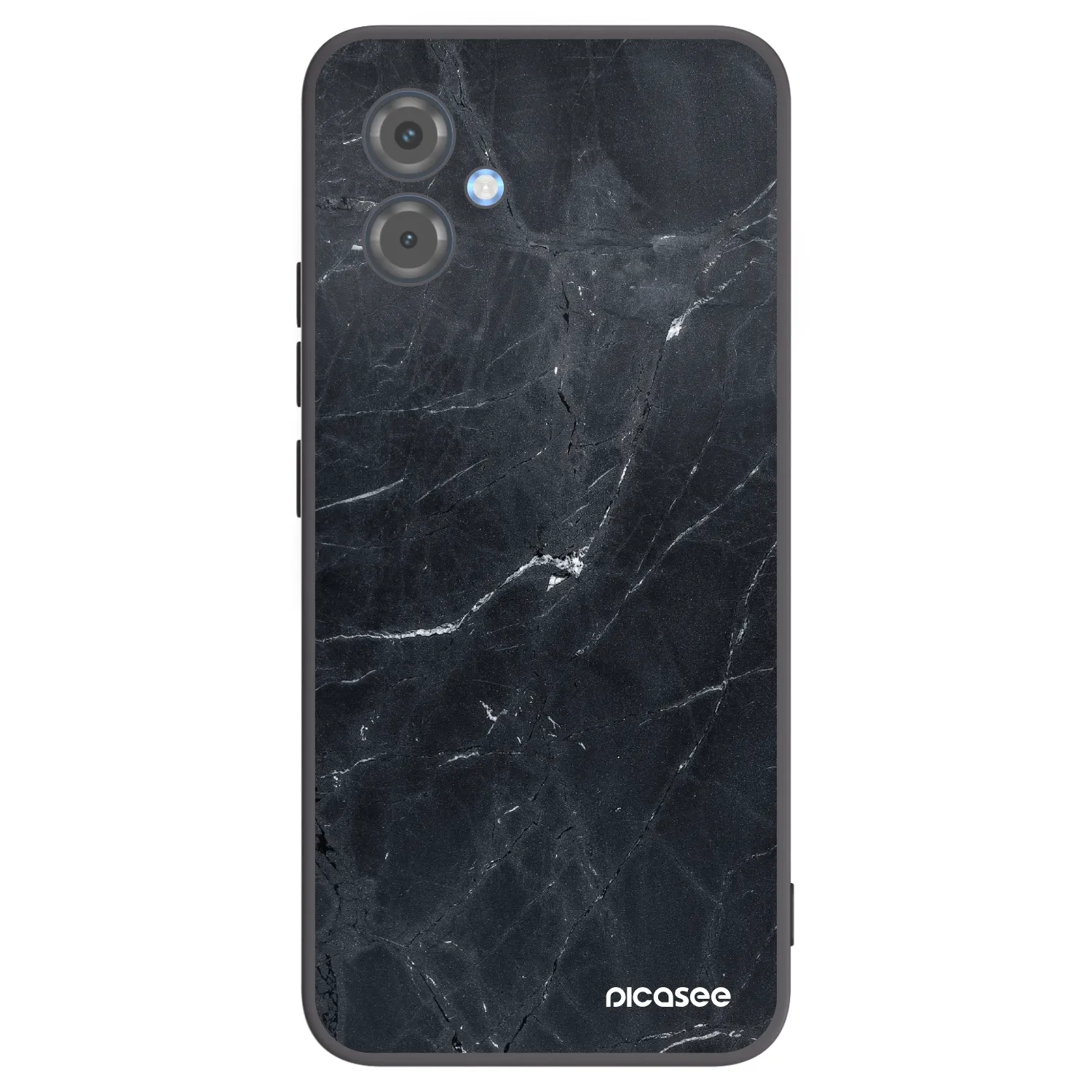 Picasee Motorola Moto G14 Hülle - Schwarzes Silikon - Black marble