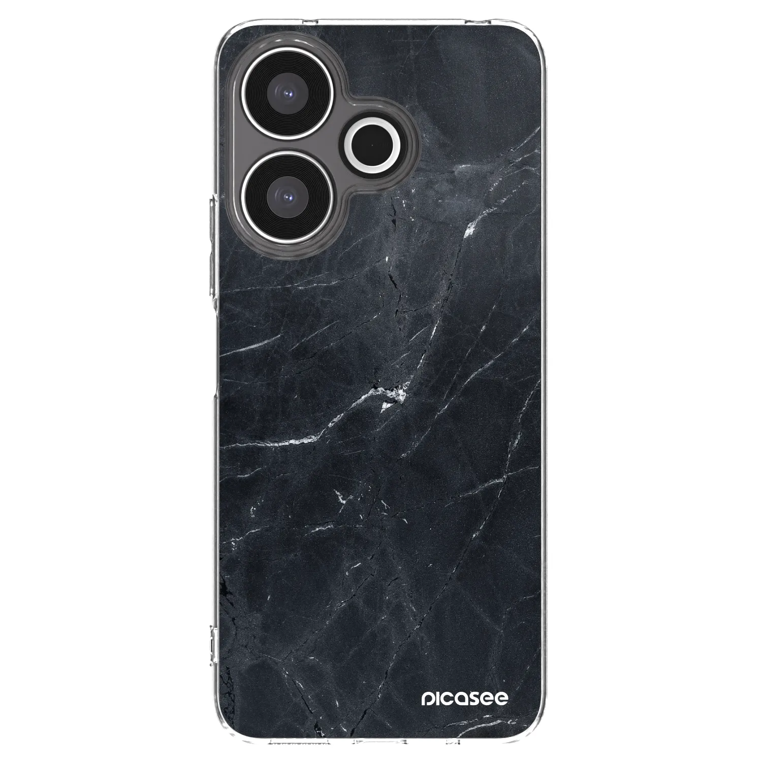 Picasee Xiaomi Redmi 13 4G Hülle - Transparentes Silikon - Black marble