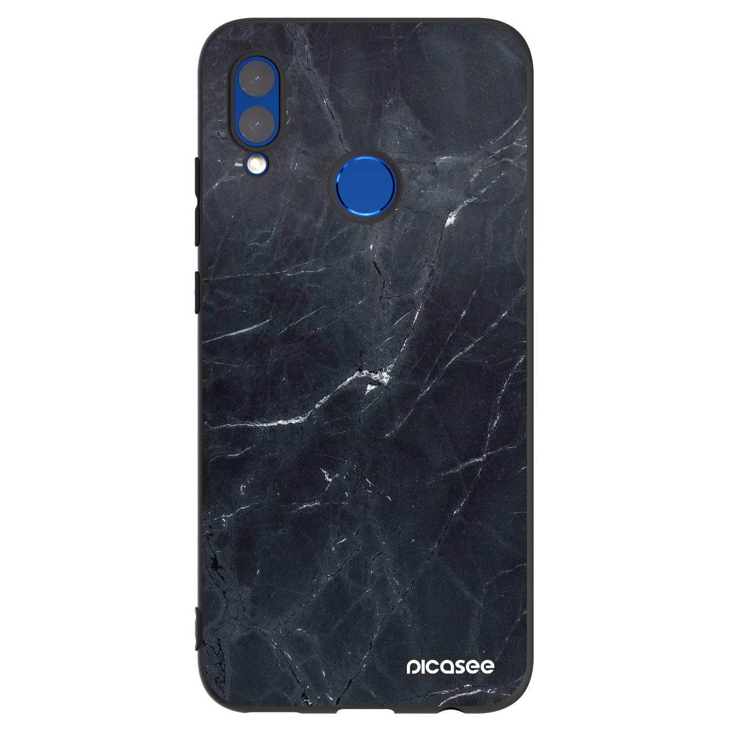 Picasee Honor 10 Lite Hülle - Schwarzes Silikon - Black marble