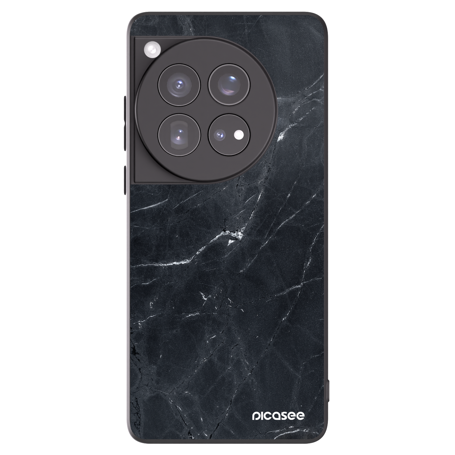 Picasee OnePlus 12 5G Hülle - Schwarzes Silikon - Black marble
