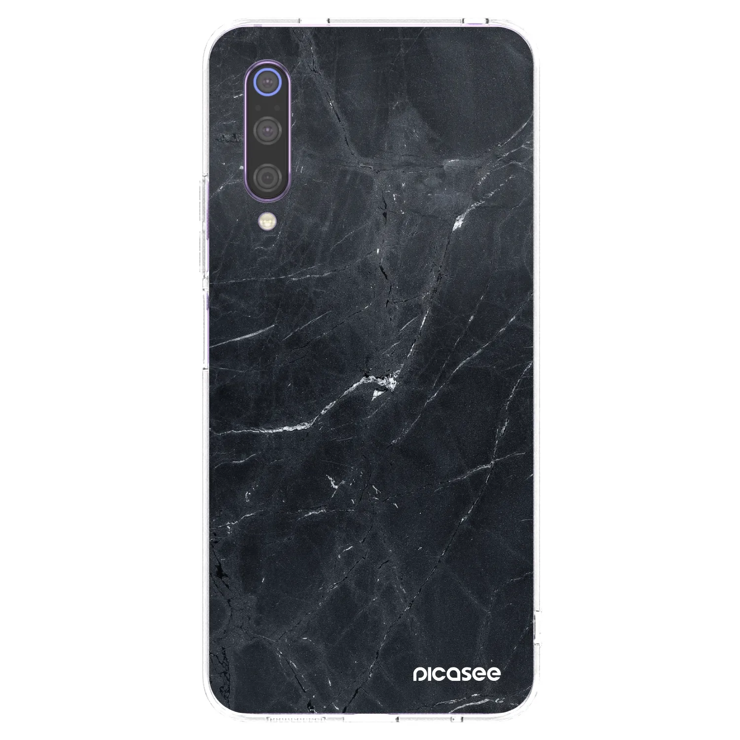 Picasee Xiaomi Mi 9 Hülle - Transparentes Silikon - Black marble