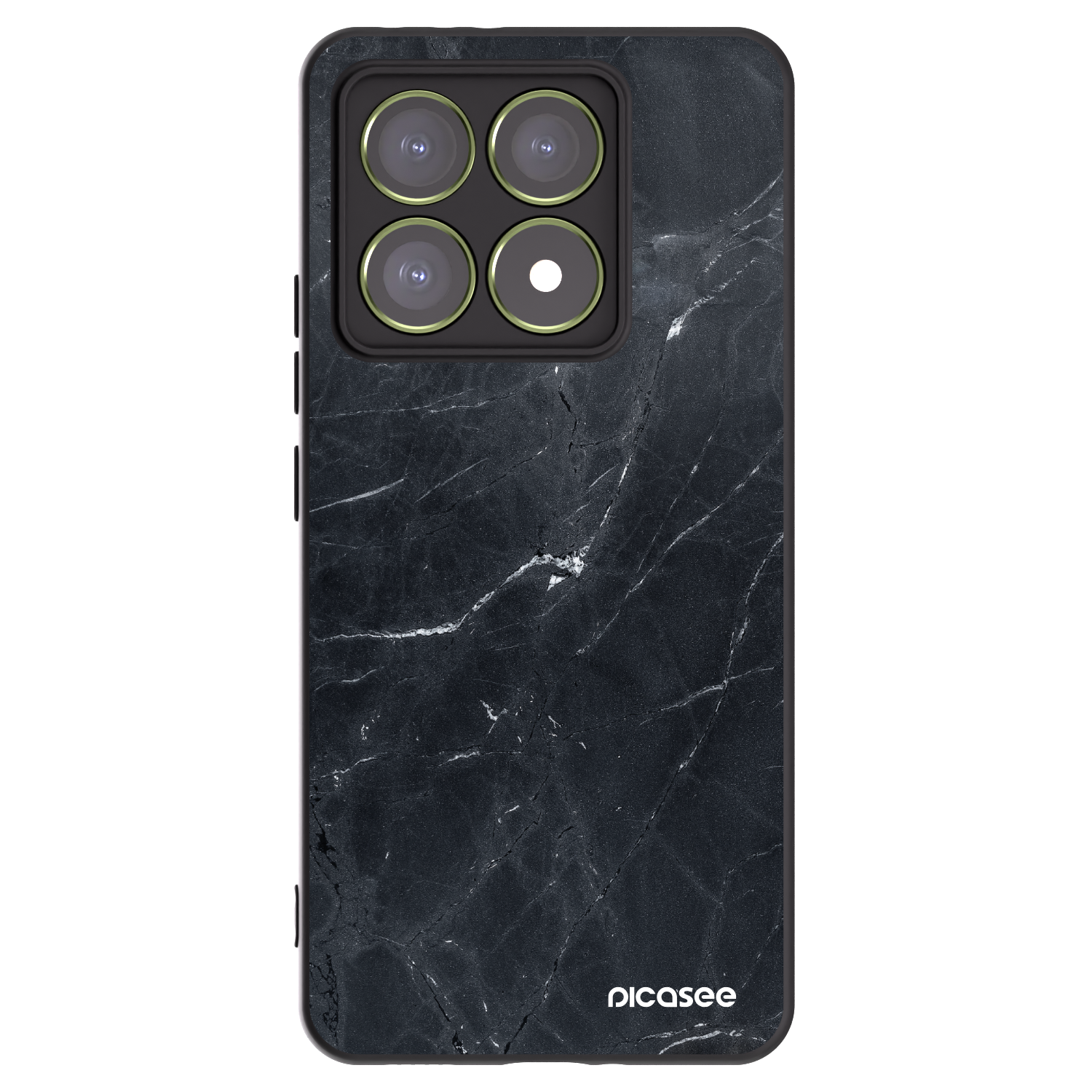 Picasee Xiaomi 14T Hülle - Schwarzes Silikon - Black marble