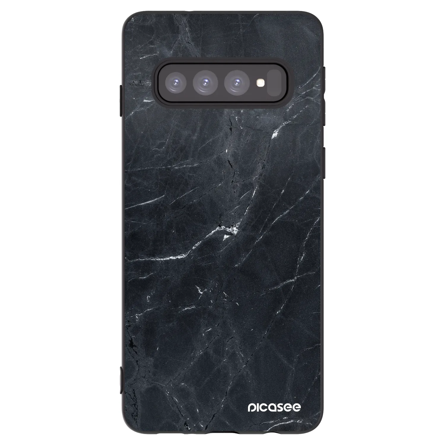 Picasee Samsung Galaxy S10 G973 Hülle - Schwarzes Silikon - Black marble